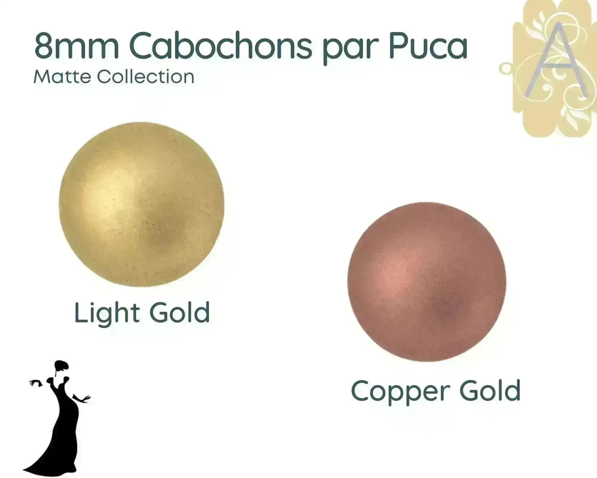 Cabochons par Puca, 8mm, Matte Collection - Image 7