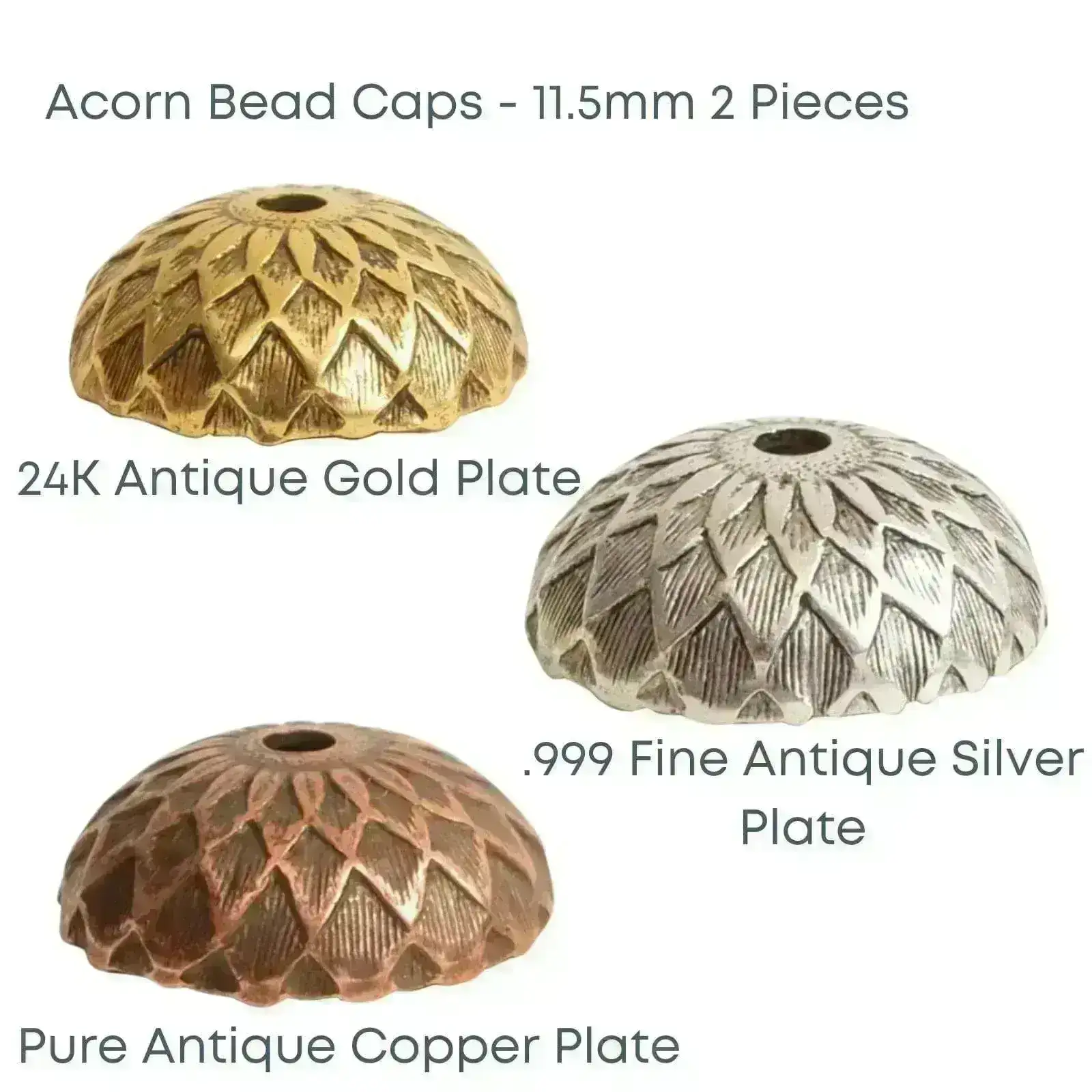 Acorn Caps, Nunn Design, 3 Finishes, 2 Pieces