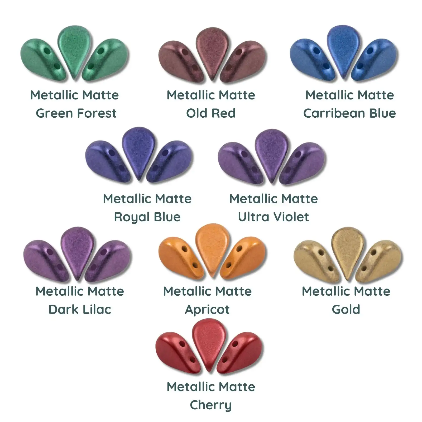 Amos Beads par Puca, New Metallic Matte, 5g & 20g