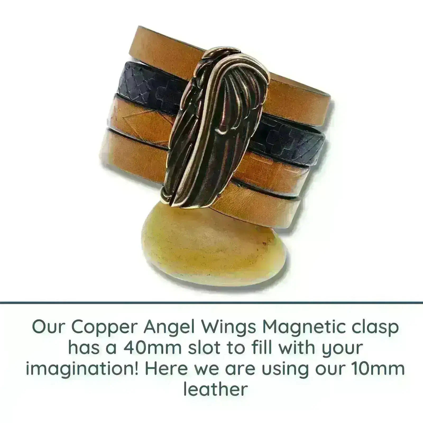 Angel Wing Magnetic Clasp for Leather & Cork in 3 Finishes - Image 3