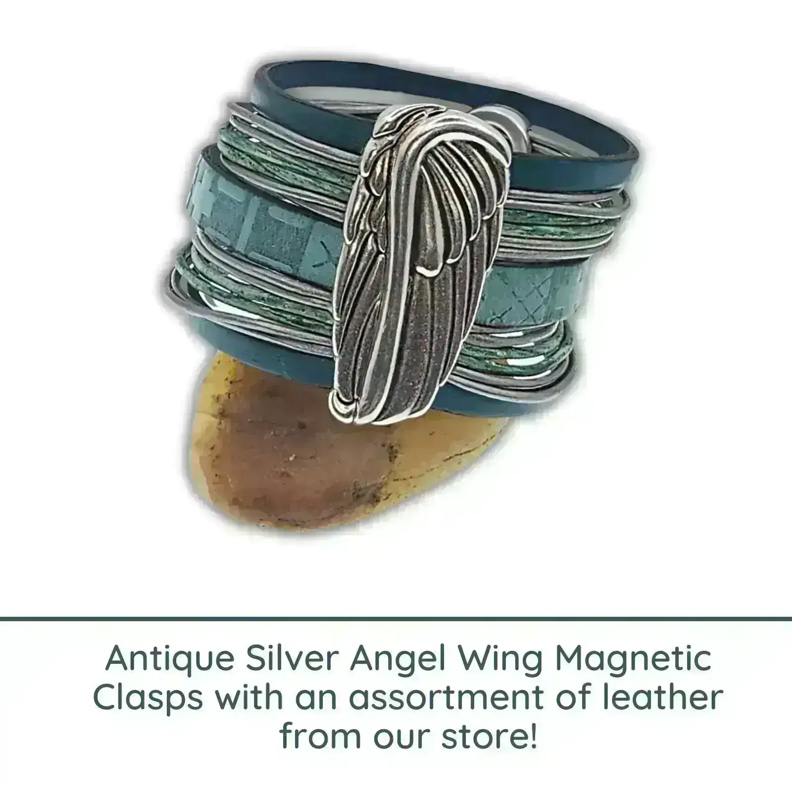 Angel Wing Magnetic Clasp for Leather & Cork in 3 Finishes - Image 6