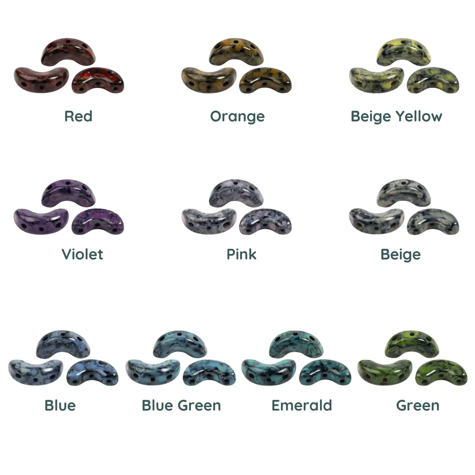 Arcos Beads par Puca, Black Stony, 5g & 20g