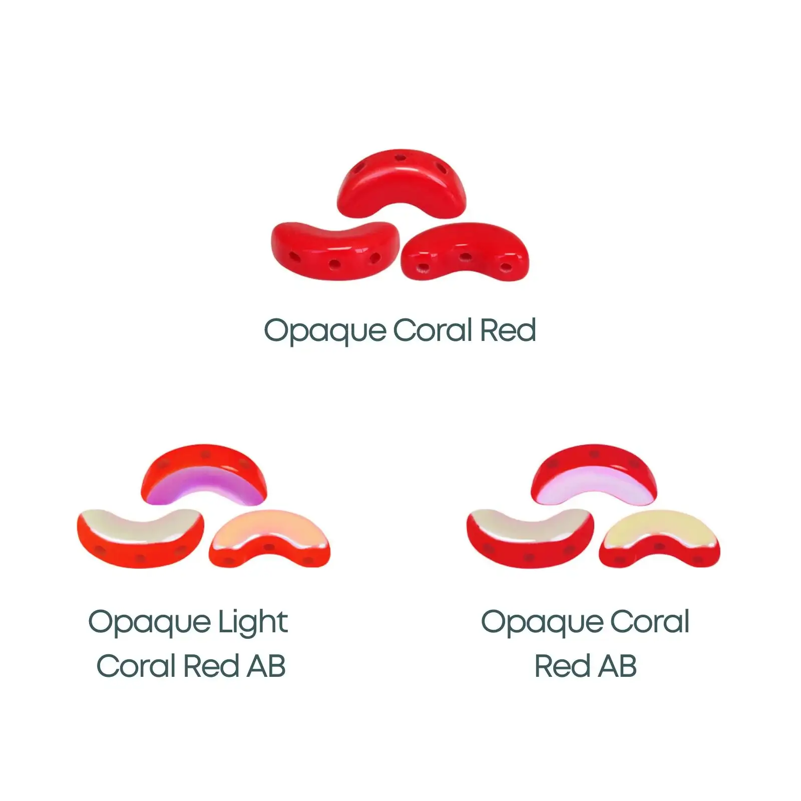 Arcos Beads par Puca, Opaque Coral Red, 30 Beads & 20g