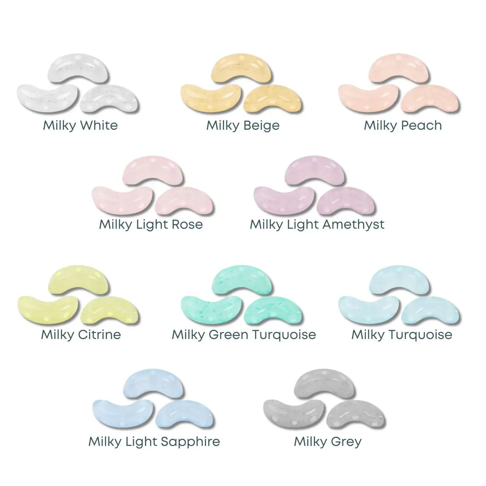 Arcos Beads par Puca, Milky, 30 Beads & 20g