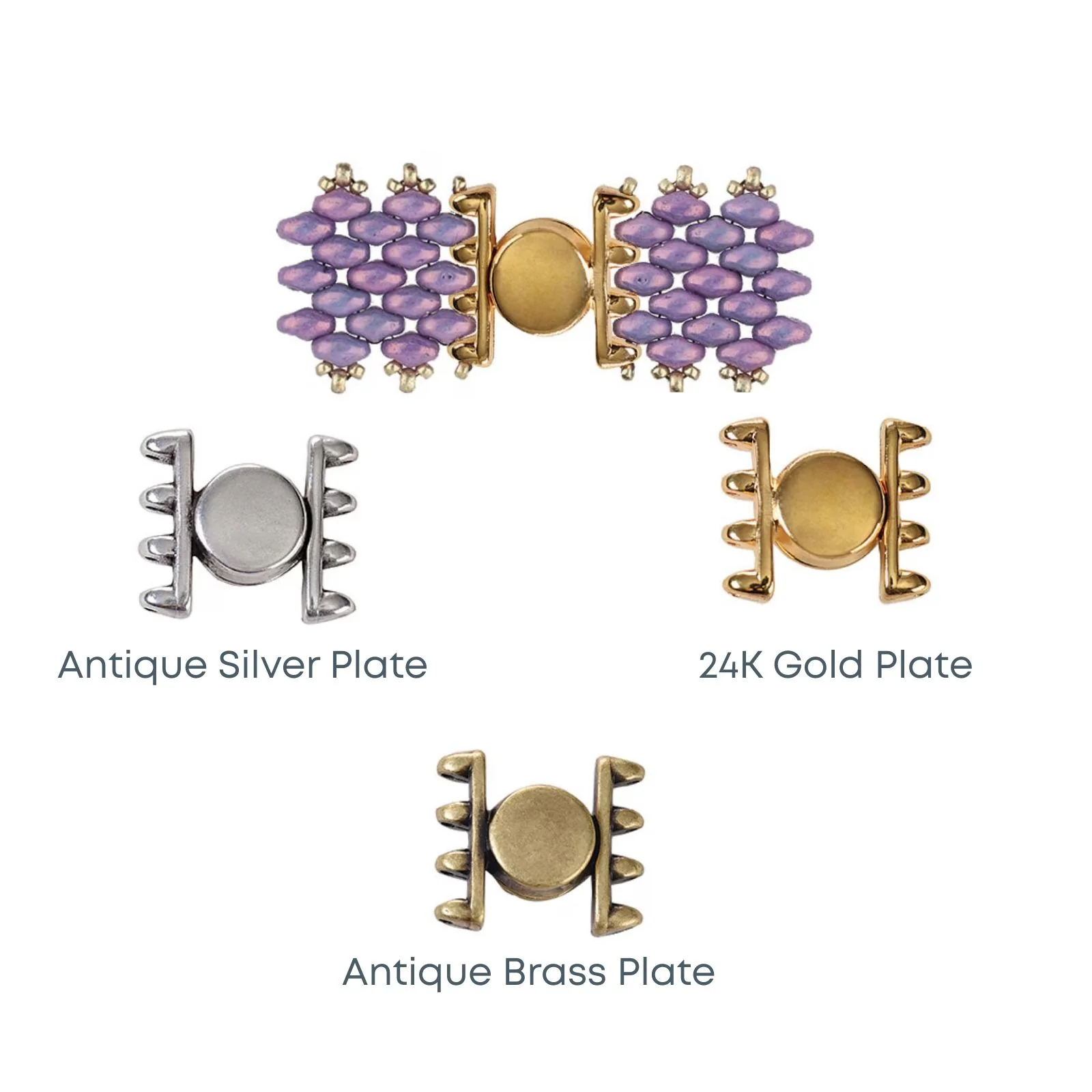 Cymbal Ateni IV, Superduo Bead Magnetic Clasp, 1 piece