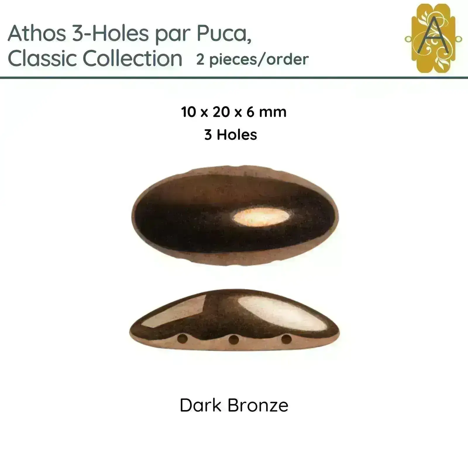 Athos 3-Hole Beads par Puca Beads, Classic - Image 6
