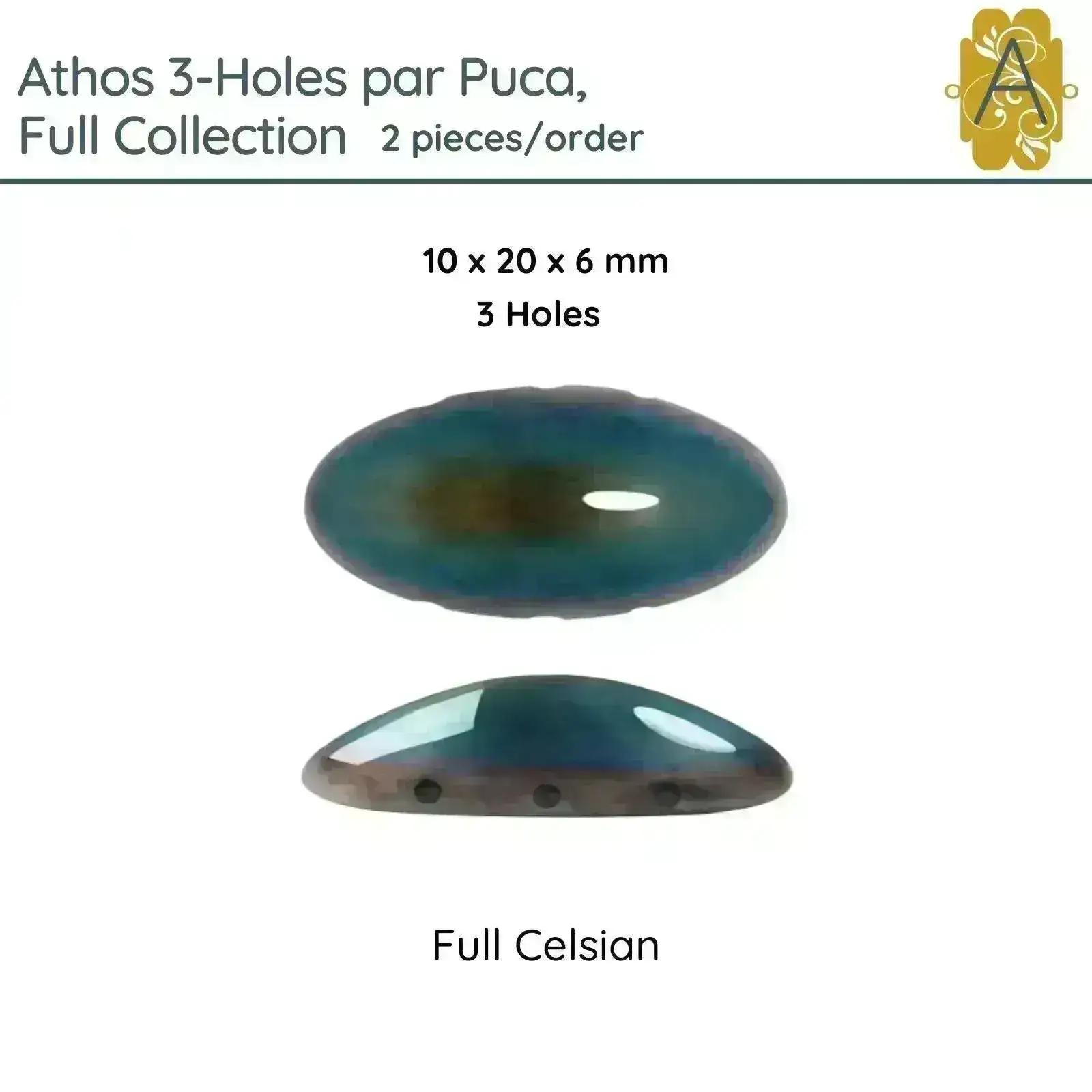 Athos 3-Hole Beads par Puca Beads, Full - Image 3