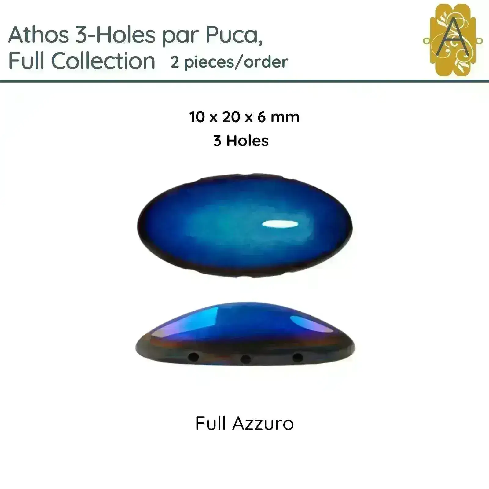 Athos 3-Hole Beads par Puca Beads, Full - Image 4