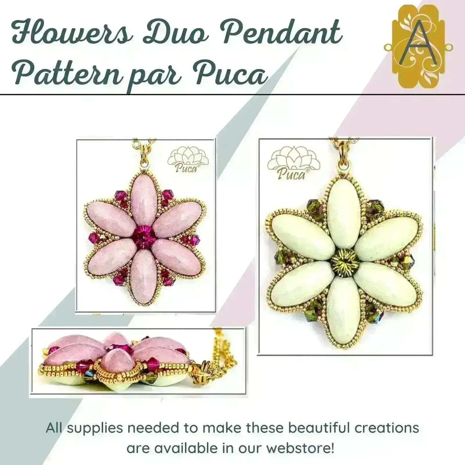 Athos 3-Hole Beads par Puca, Jet - Image 6