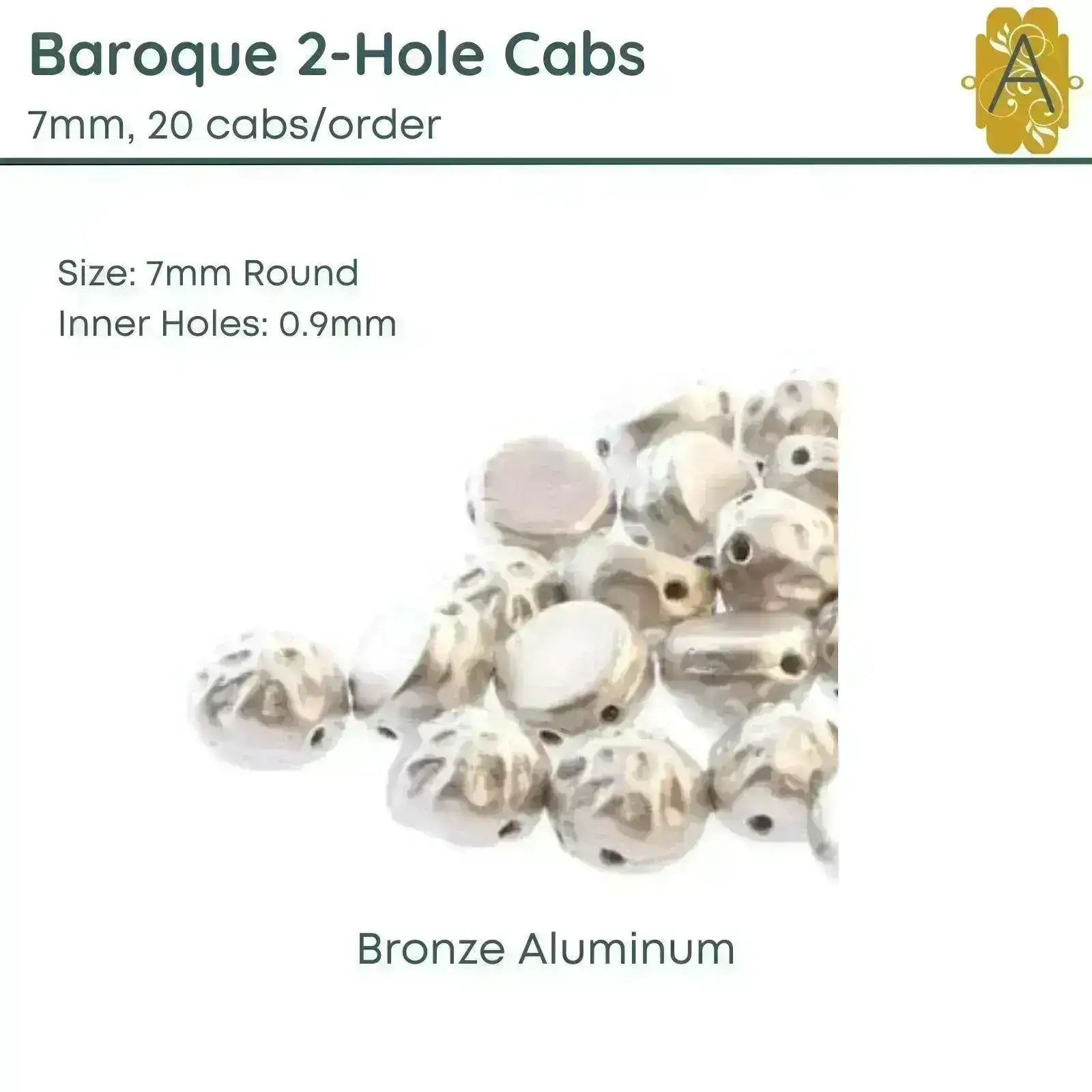 Baroque 7mm Cabochons, Bronze Finish on 2 colors - Image 2