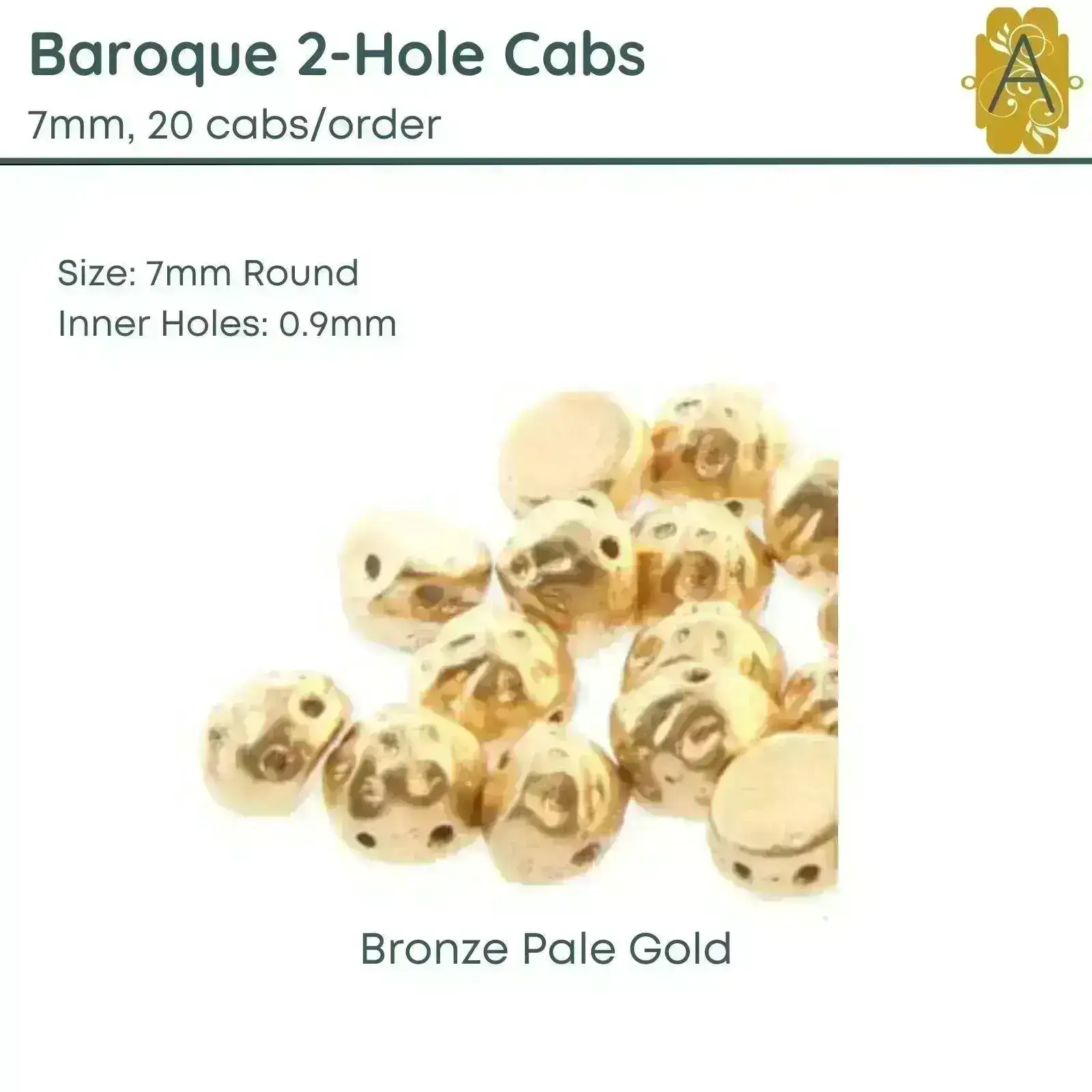 Baroque 7mm Cabochons, Bronze Finish on 2 colors - Image 3