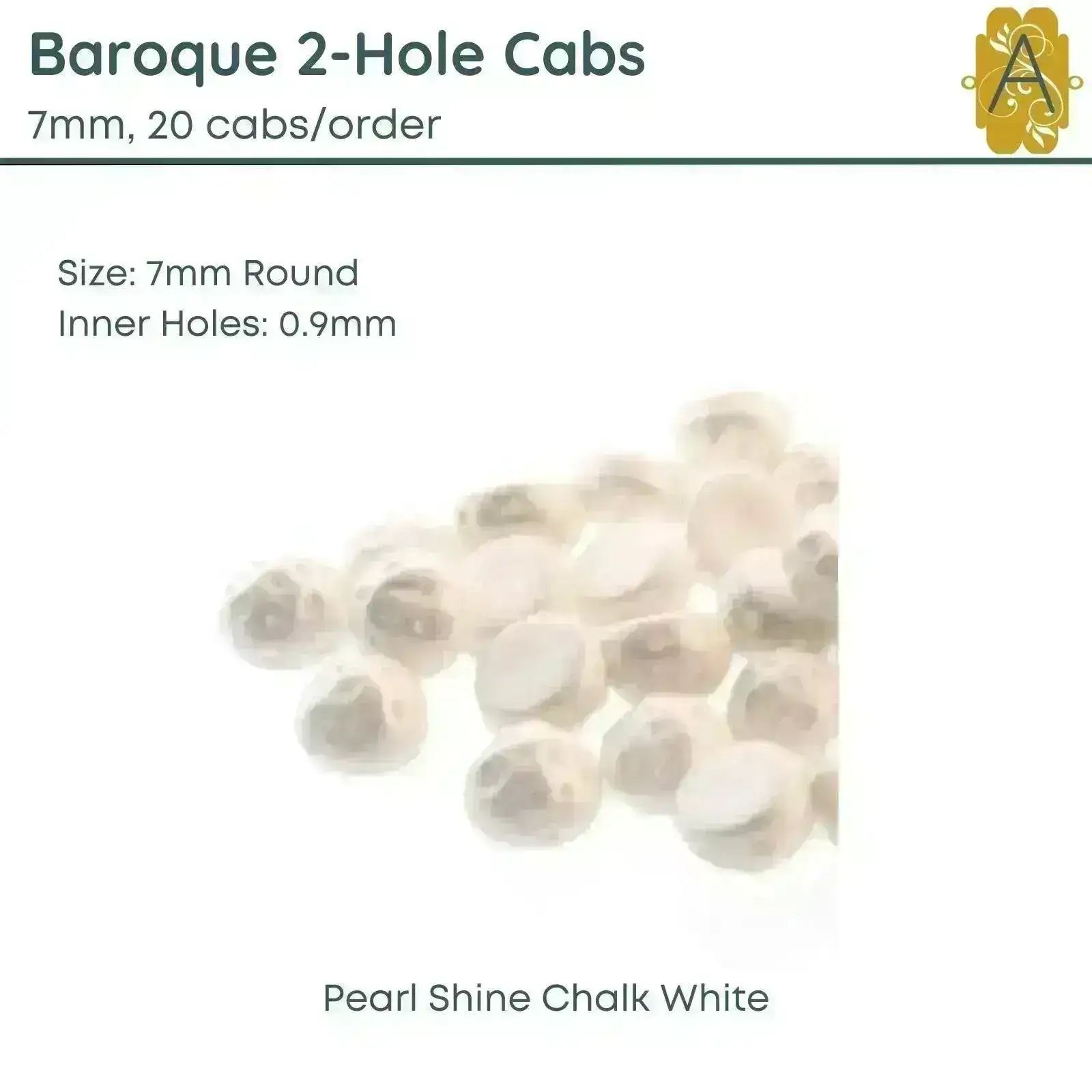 Baroque 7mm Cabochons, Shine Finish, 3 colors - Image 2
