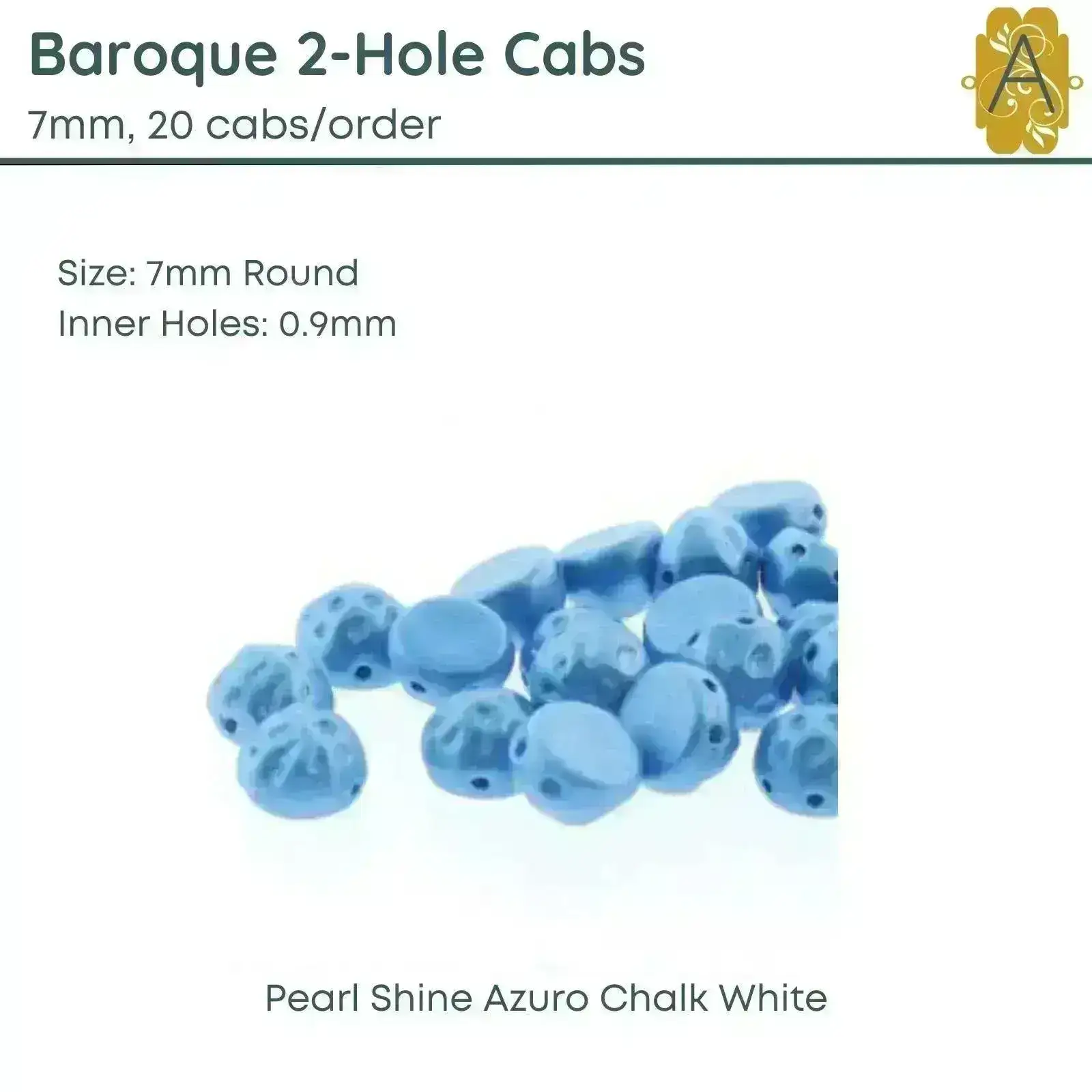 Baroque 7mm Cabochons, Shine Finish, 3 colors - Image 3