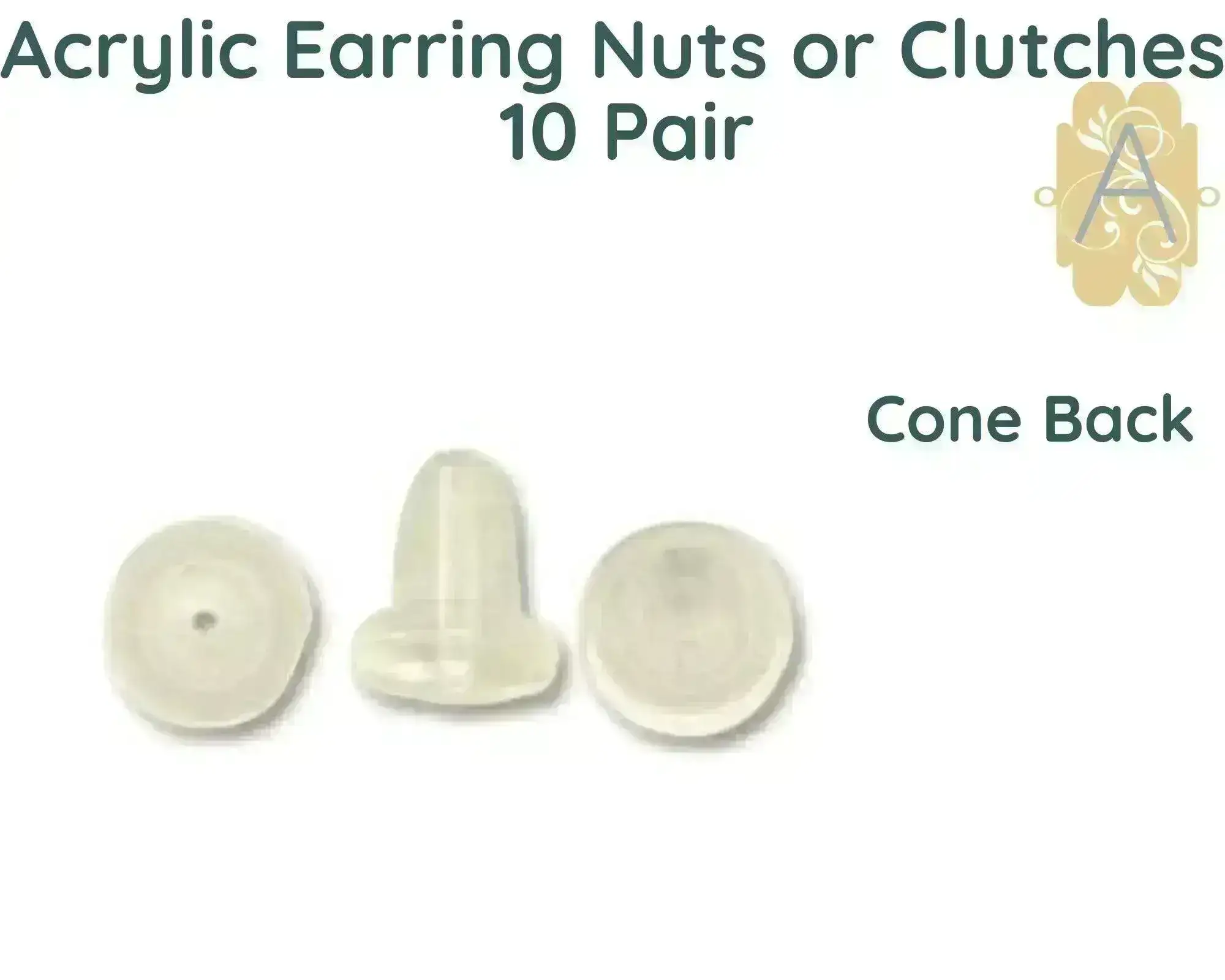 Bead-ssentials ®, Acrylic Silicone Earring Nuts, Backs or Clutches, 4 Styles - Image 3