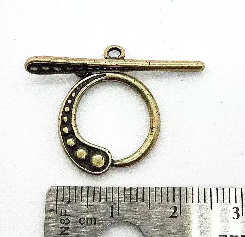 Beaded Toggle Clasp, 17mm, by JBB Findings, 4 Finishes