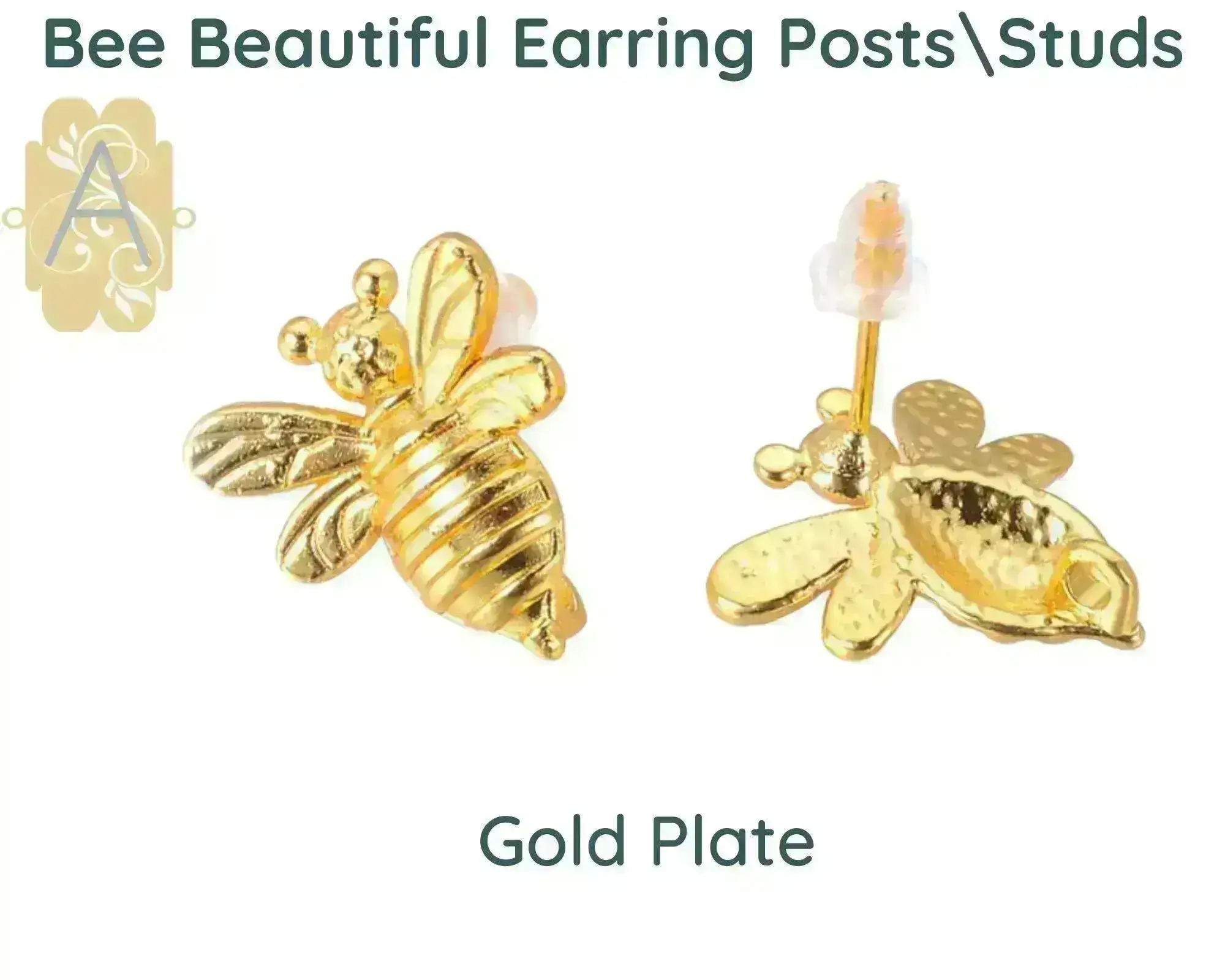 Bee-Beautiful Fancy Earring Posts or Studs in 4 Finishes - Image 3
