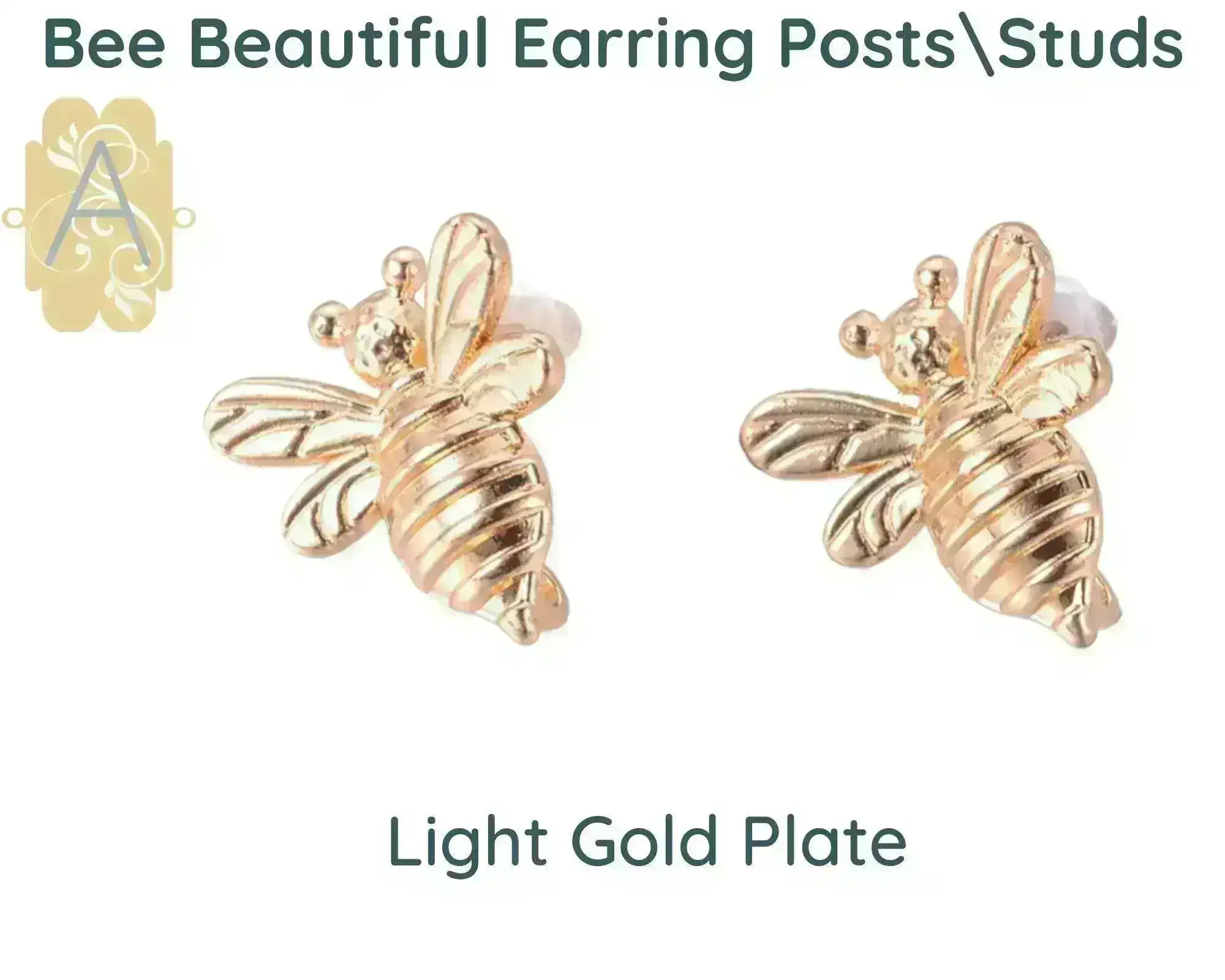 Bee-Beautiful Fancy Earring Posts or Studs in 4 Finishes - Image 4