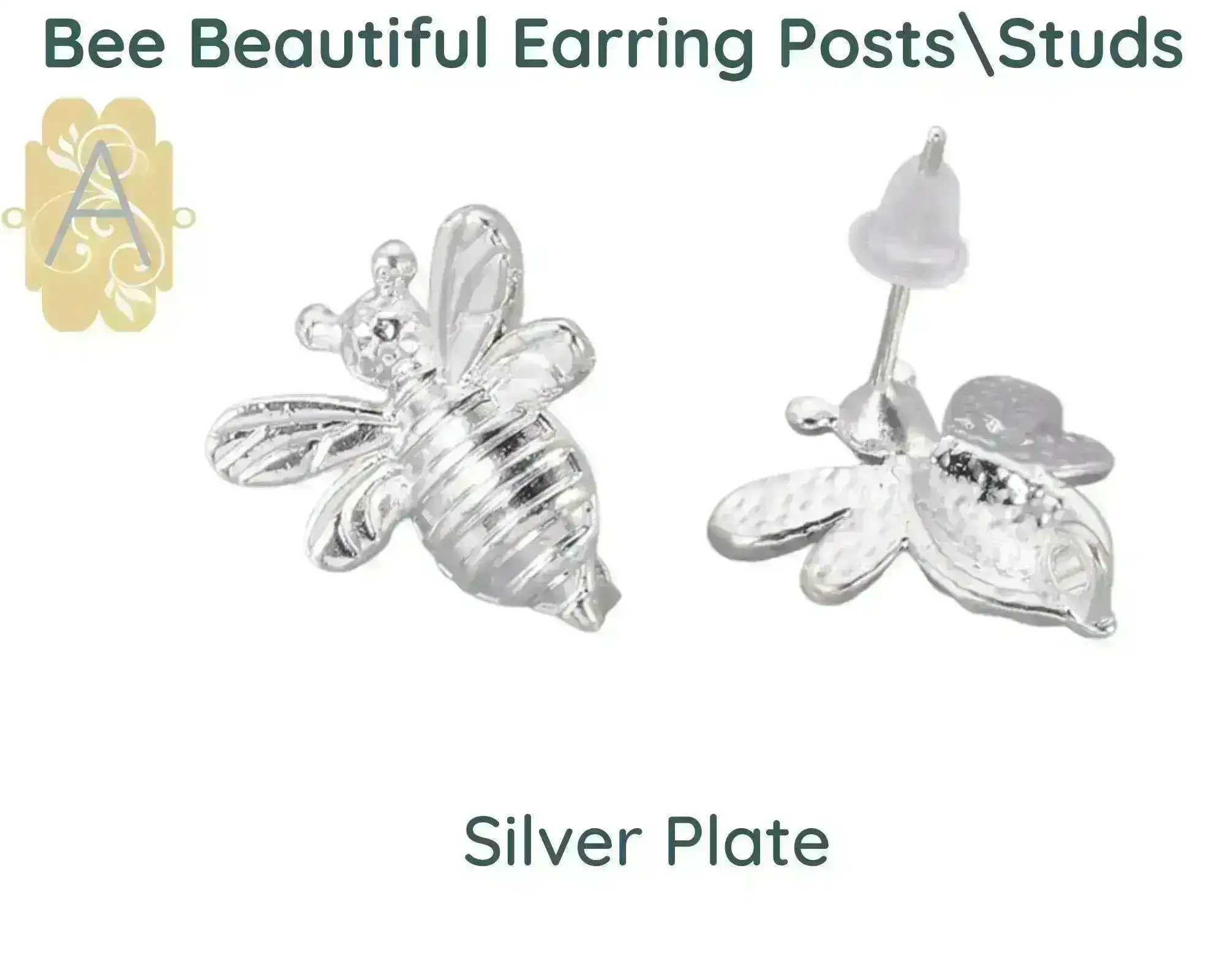 Bee-Beautiful Fancy Earring Posts or Studs in 4 Finishes - Image 5