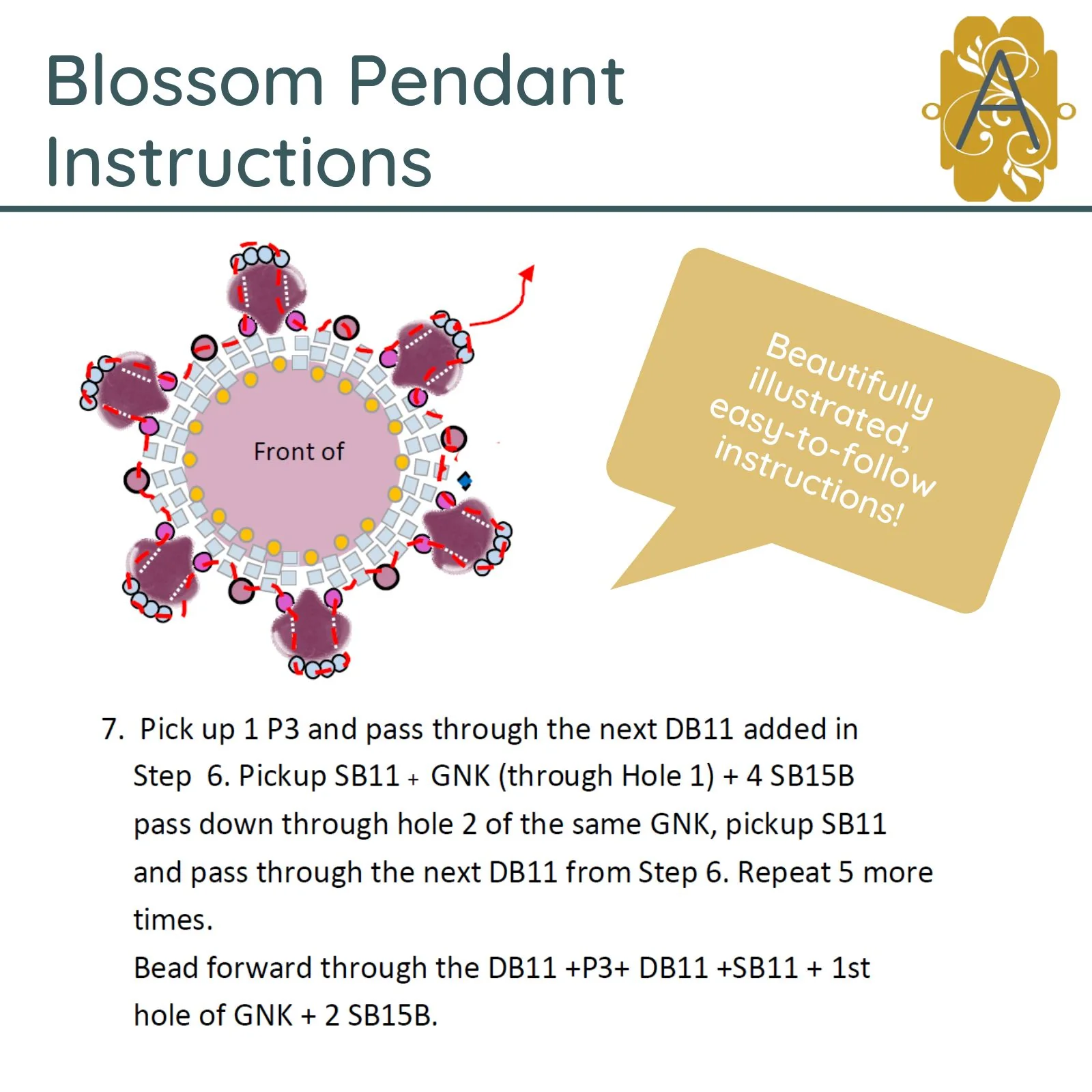 Blossom Pendant Pattern - Argus Exclusive - Image 3