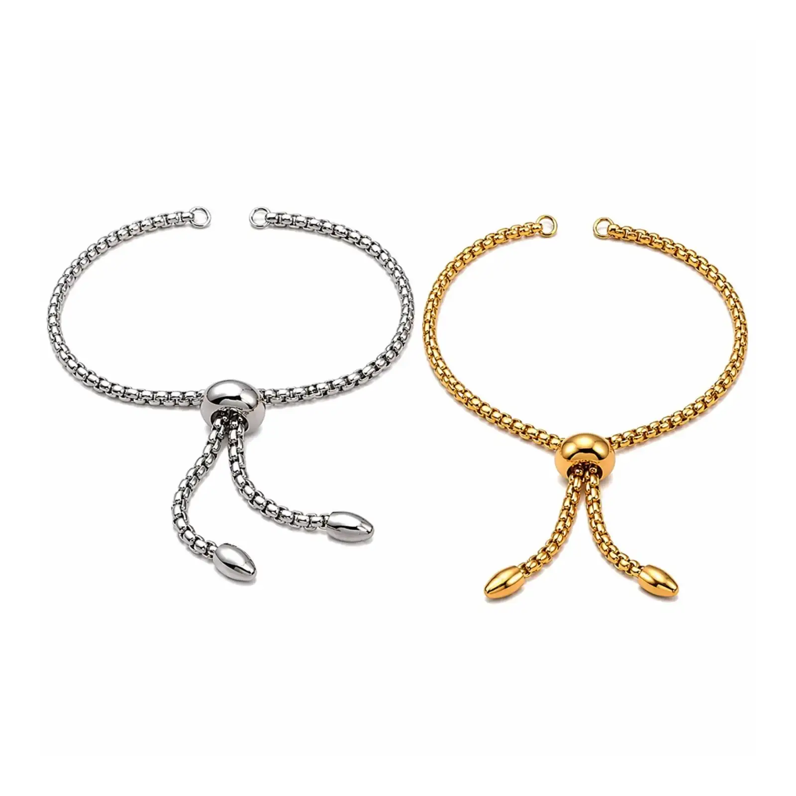 Adjustable Bolo Bracelet Medium Chain with Teardrop