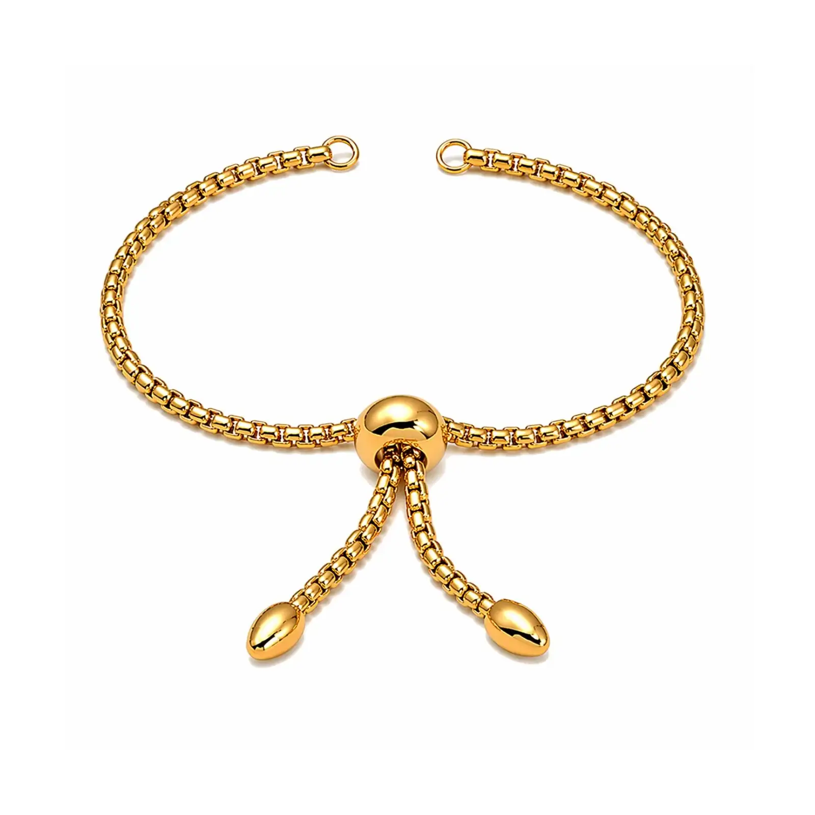 Adjustable Bolo Bracelet Medium Chain with Teardrop - Image 3