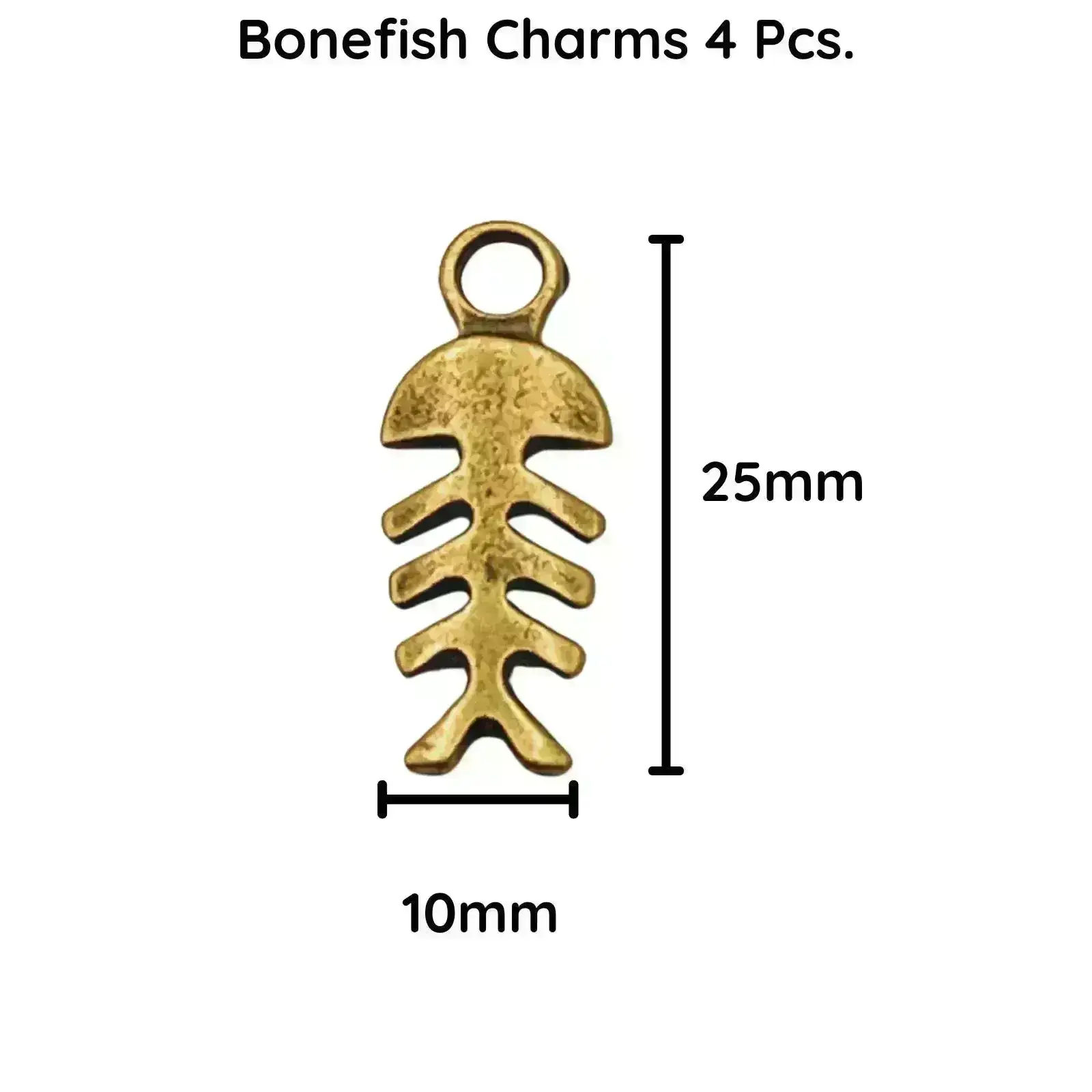 Bonefish Charm or Pendant, 4 Pcs. 2 Colors - Image 2