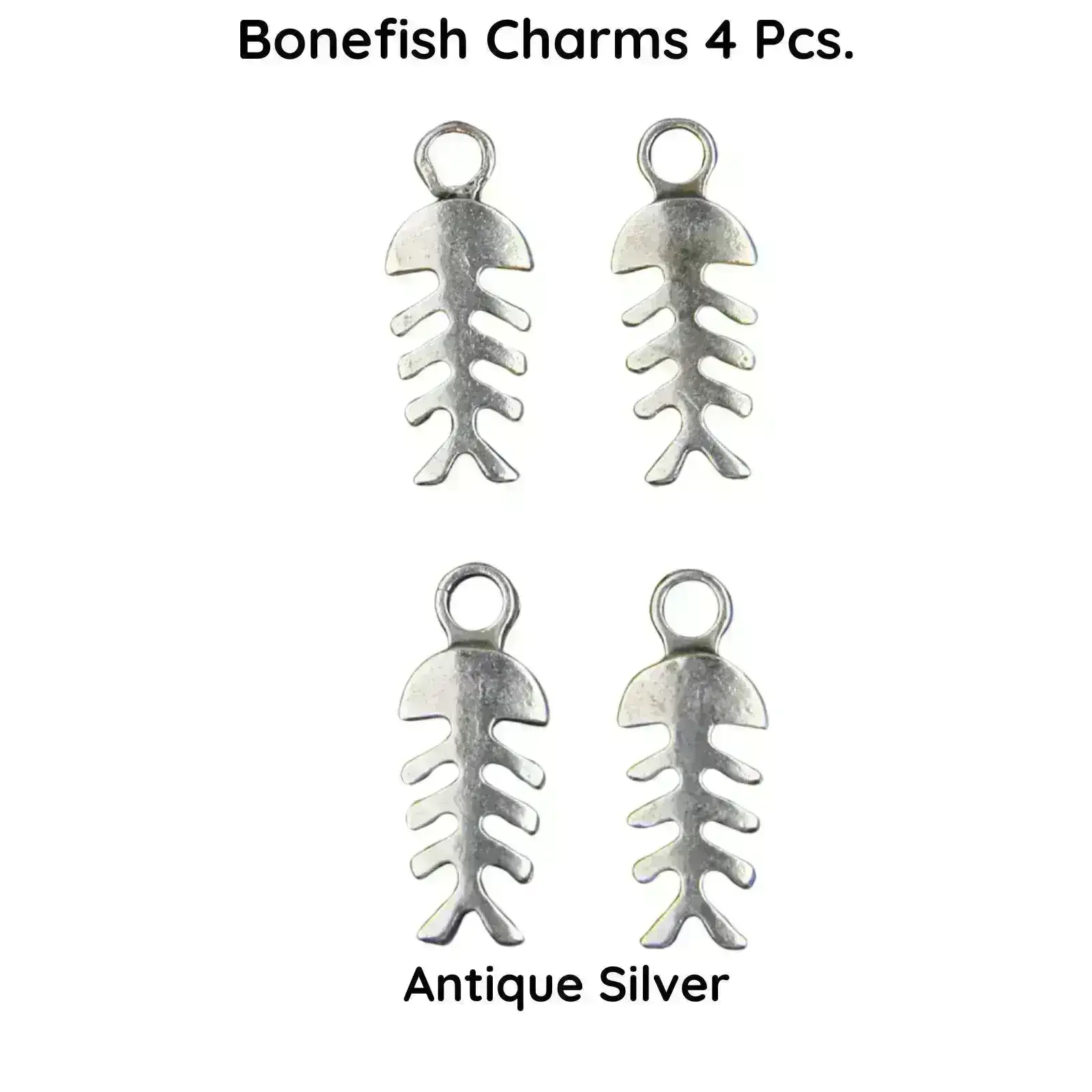 Bonefish Charm or Pendant, 4 Pcs. 2 Colors - Image 3