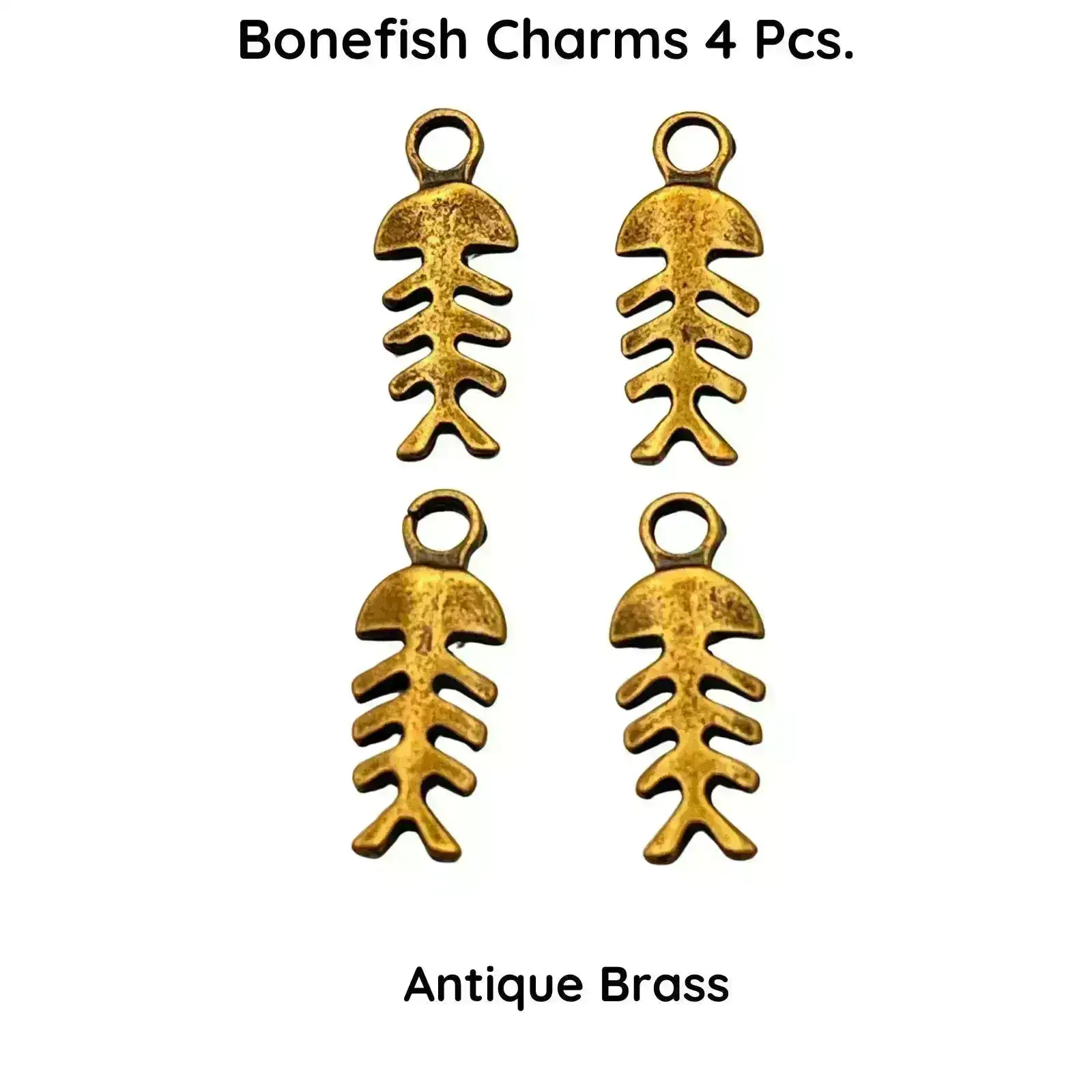 Bonefish Charm or Pendant, 4 Pcs. 2 Colors - Image 4