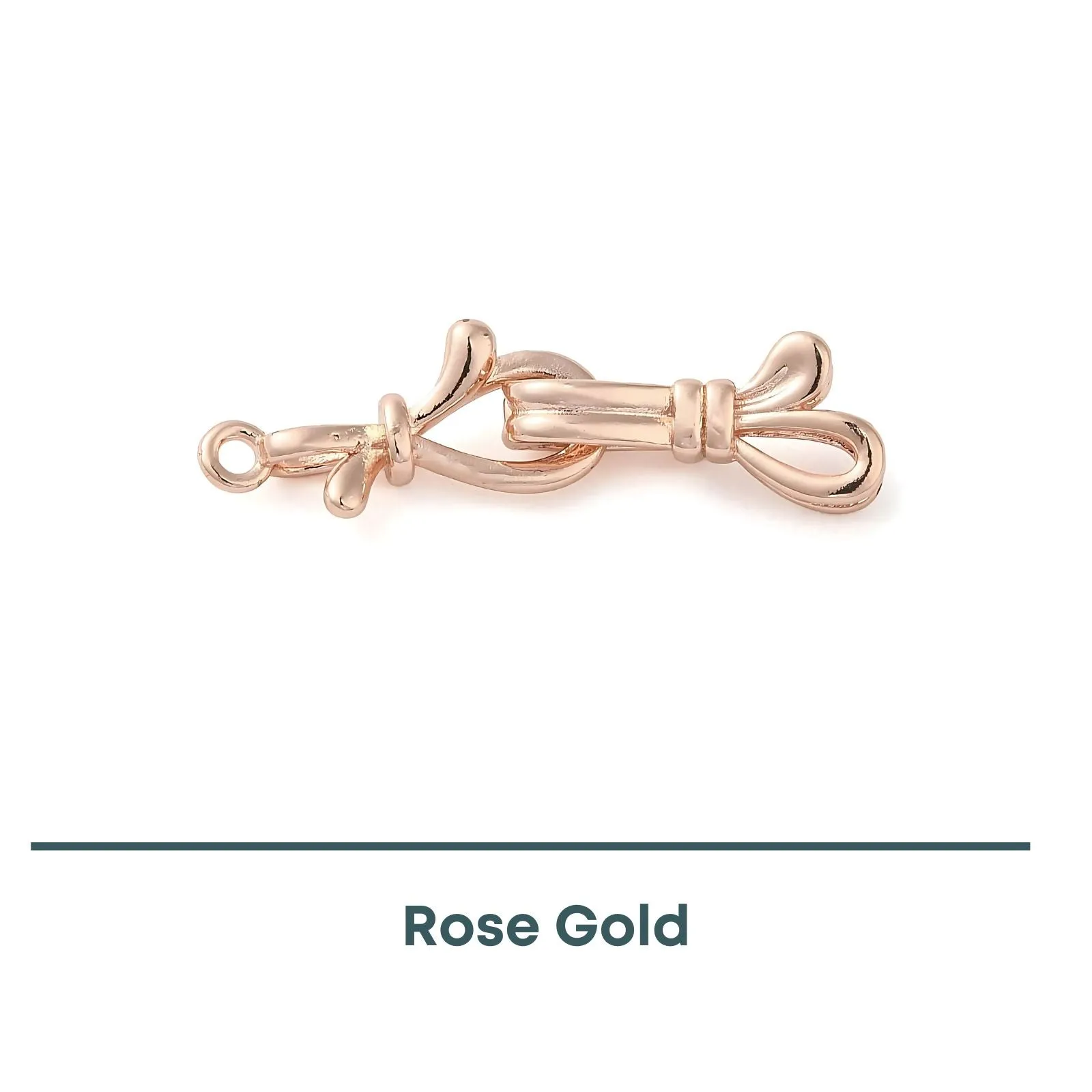 Bowknot Foldover Clasp, 1-Strand, Precious Metal Plating - Image 7