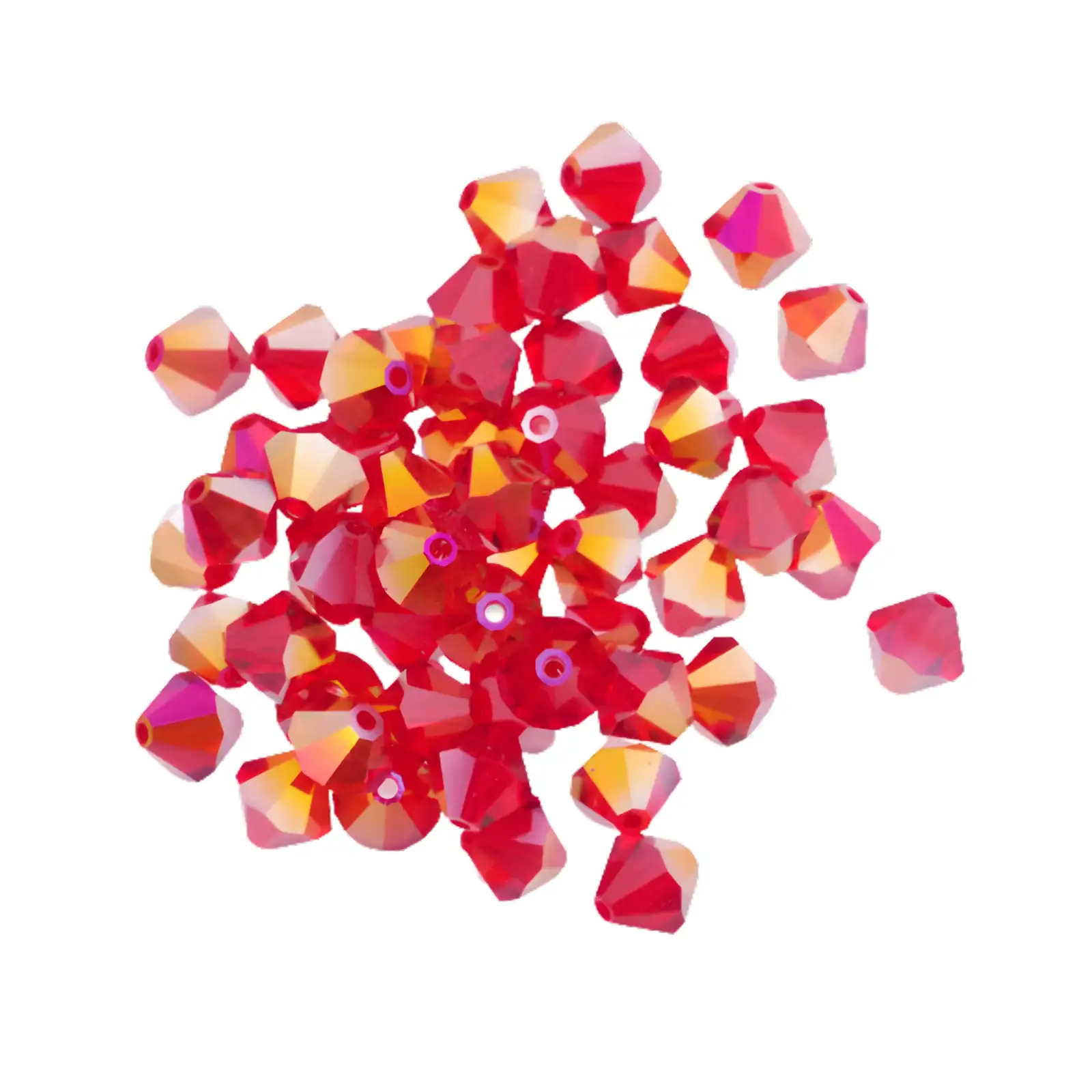 Brilliance Austrian Crystal Bicones 5328, 4mm, Light Siam Lemon Coated - Image 3