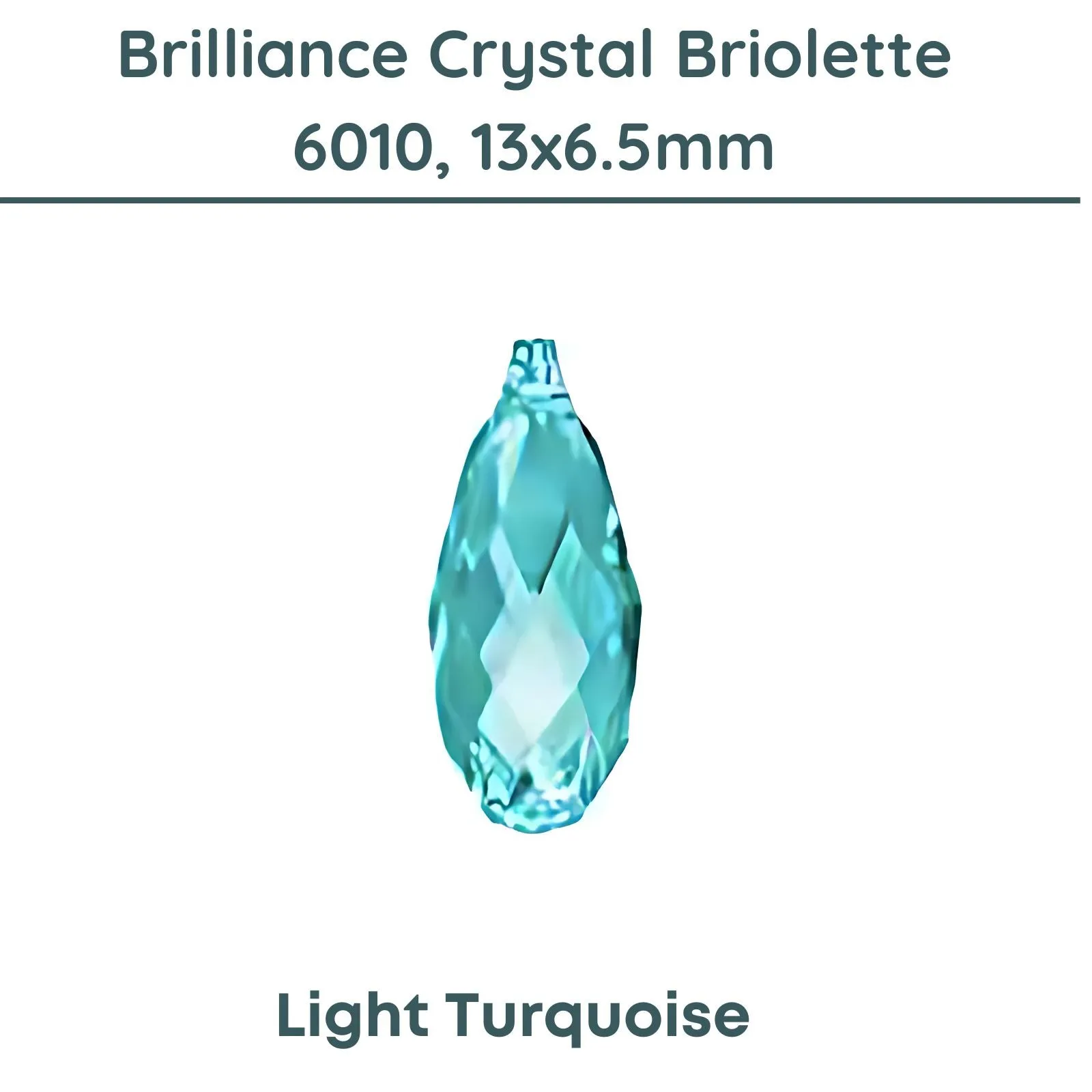 Brilliance 6010 Crystal Briolettes, Light Turquoise, 1, 4 or 8 pieces