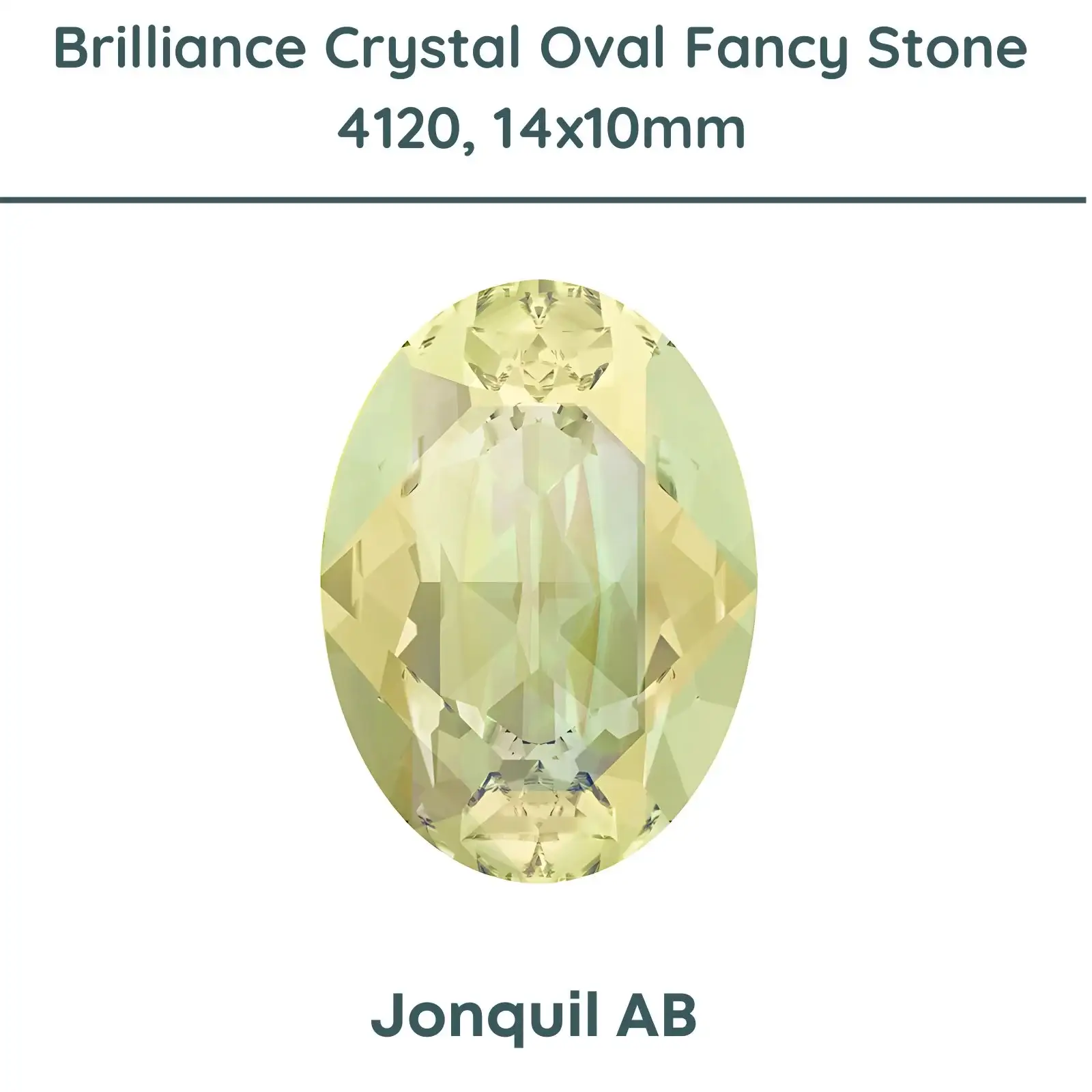 Brilliance Crystal, 4120 (14x10mm) Oval Faceted Fancy Stones, Jonquil AB