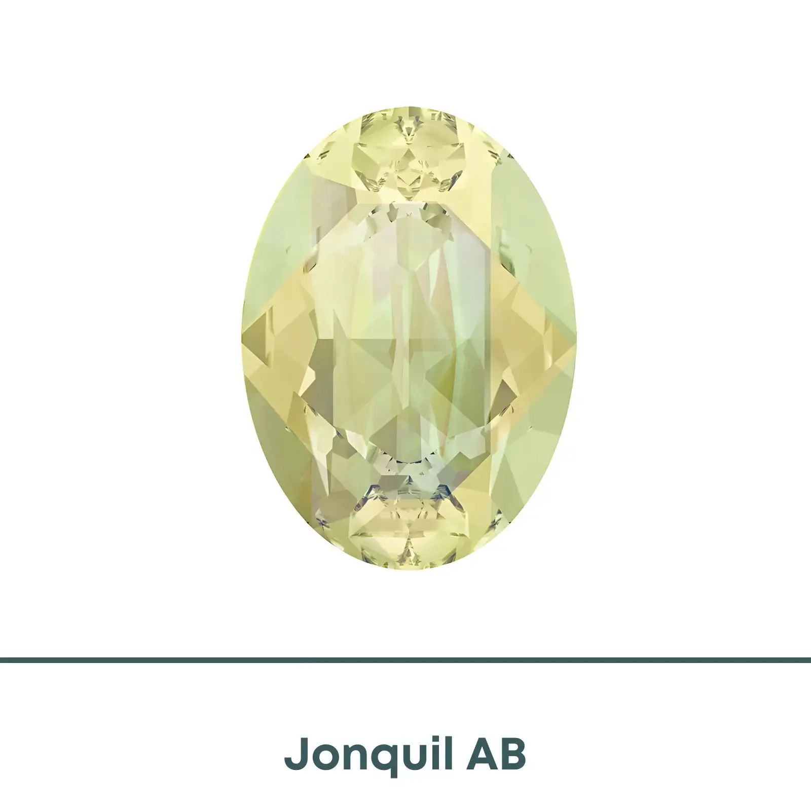 Brilliance Crystal, 4120 (14x10mm) Oval Faceted Fancy Stones, Jonquil AB - Image 2