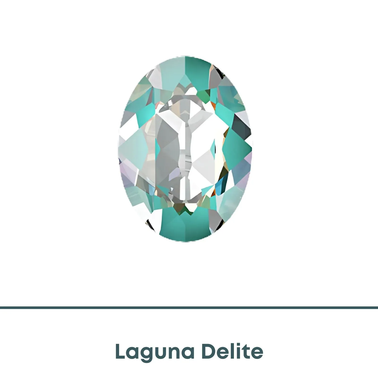 Brilliance Crystal, 4120 (14x10mm) Oval Faceted Fancy Stones, Laguna Delite
