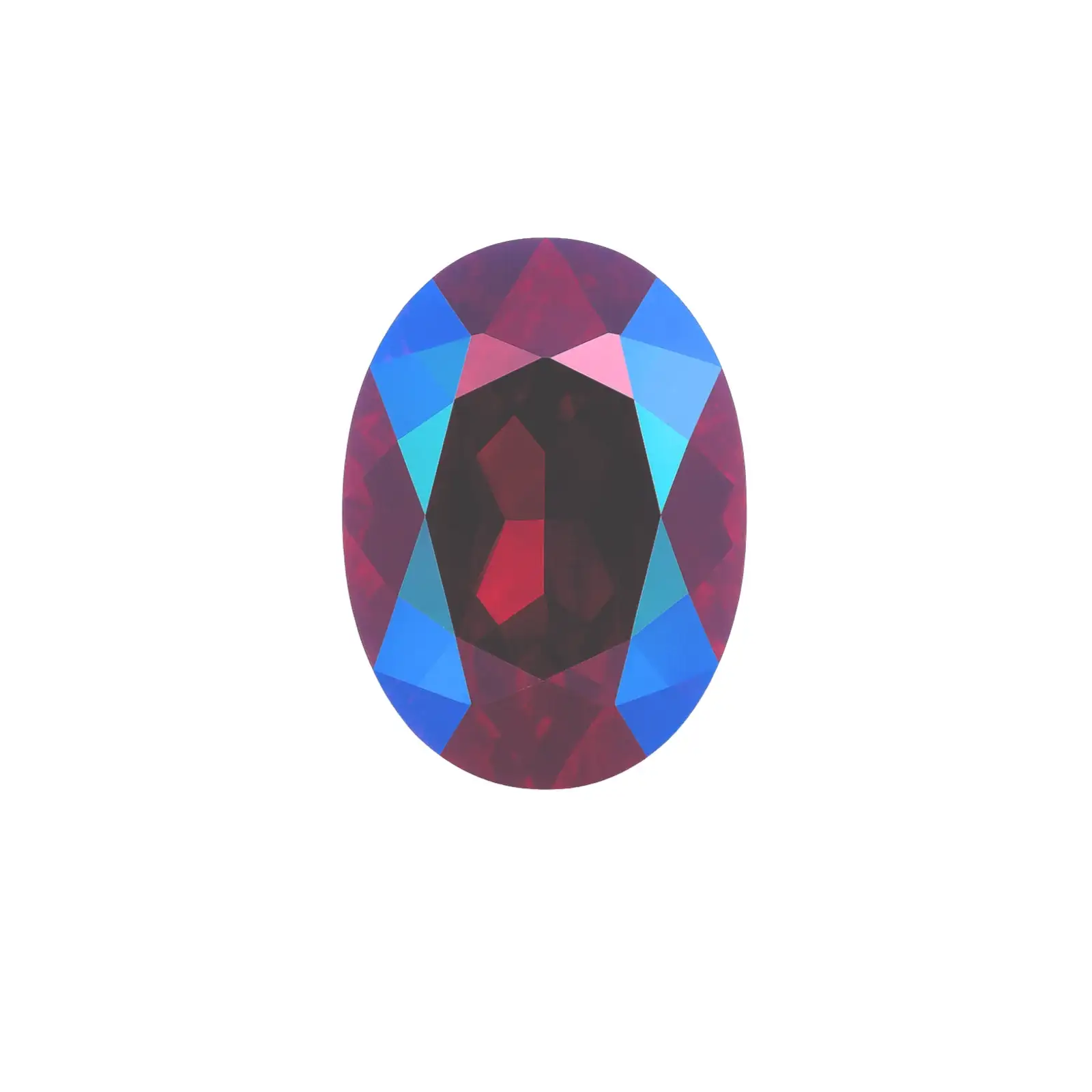 Brilliance Crystal, 4120 (14x10mm) Oval Faceted Fancy Stones, Siam AB