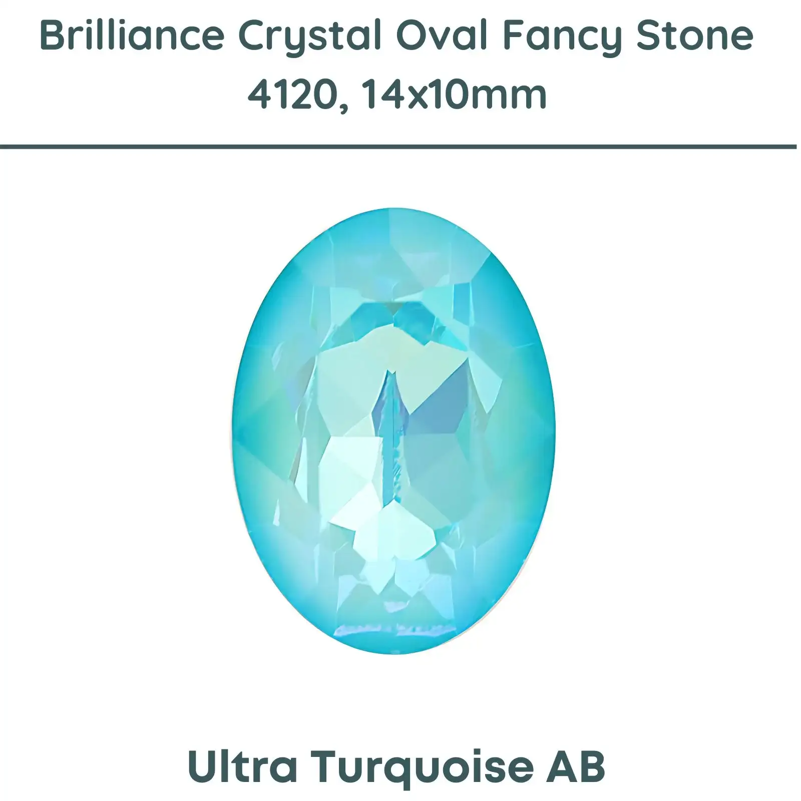 Brilliance Crystal, 4120 (14x10mm) Oval Faceted Fancy Stones, Ultra Turquoise