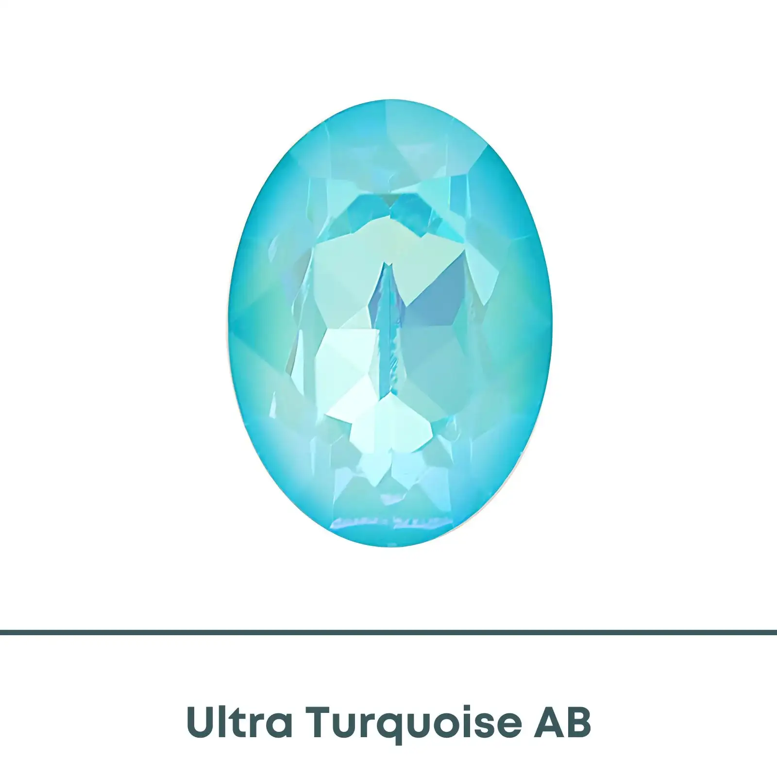 Brilliance Crystal, 4120 (14x10mm) Oval Faceted Fancy Stones, Ultra Turquoise - Image 2