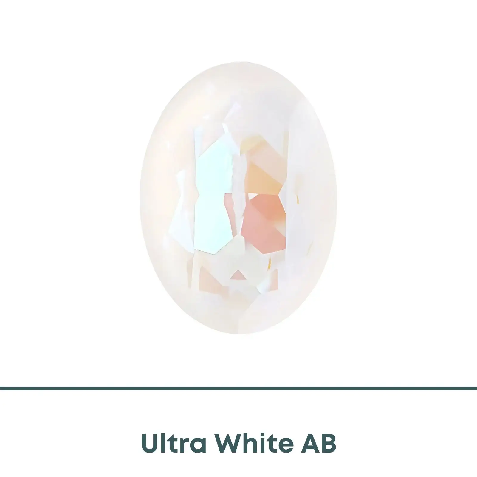 Brilliance Crystal, 4120 (14x10mm) Oval Faceted Fancy Stones, Ultra White AB - Image 2