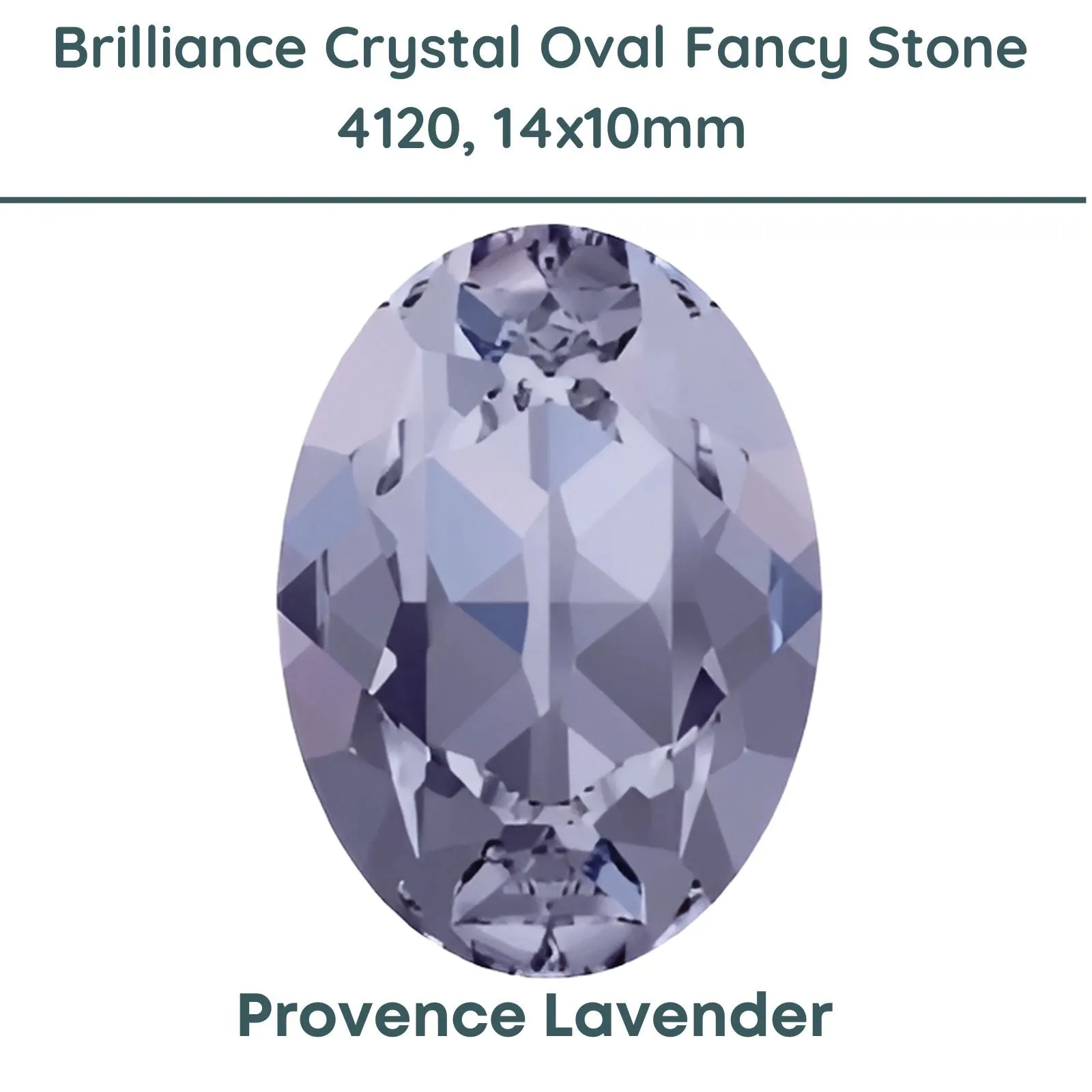 Brilliance Crystal 4120 (14x10mm) Faceted Oval Fancy Stones, Provence Lavender
