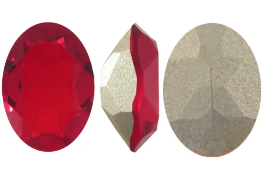 Brilliance Crystal 4120 (14x10mm) Faceted Oval Fancy Stones, Siam, 2 Pcs. - Image 2