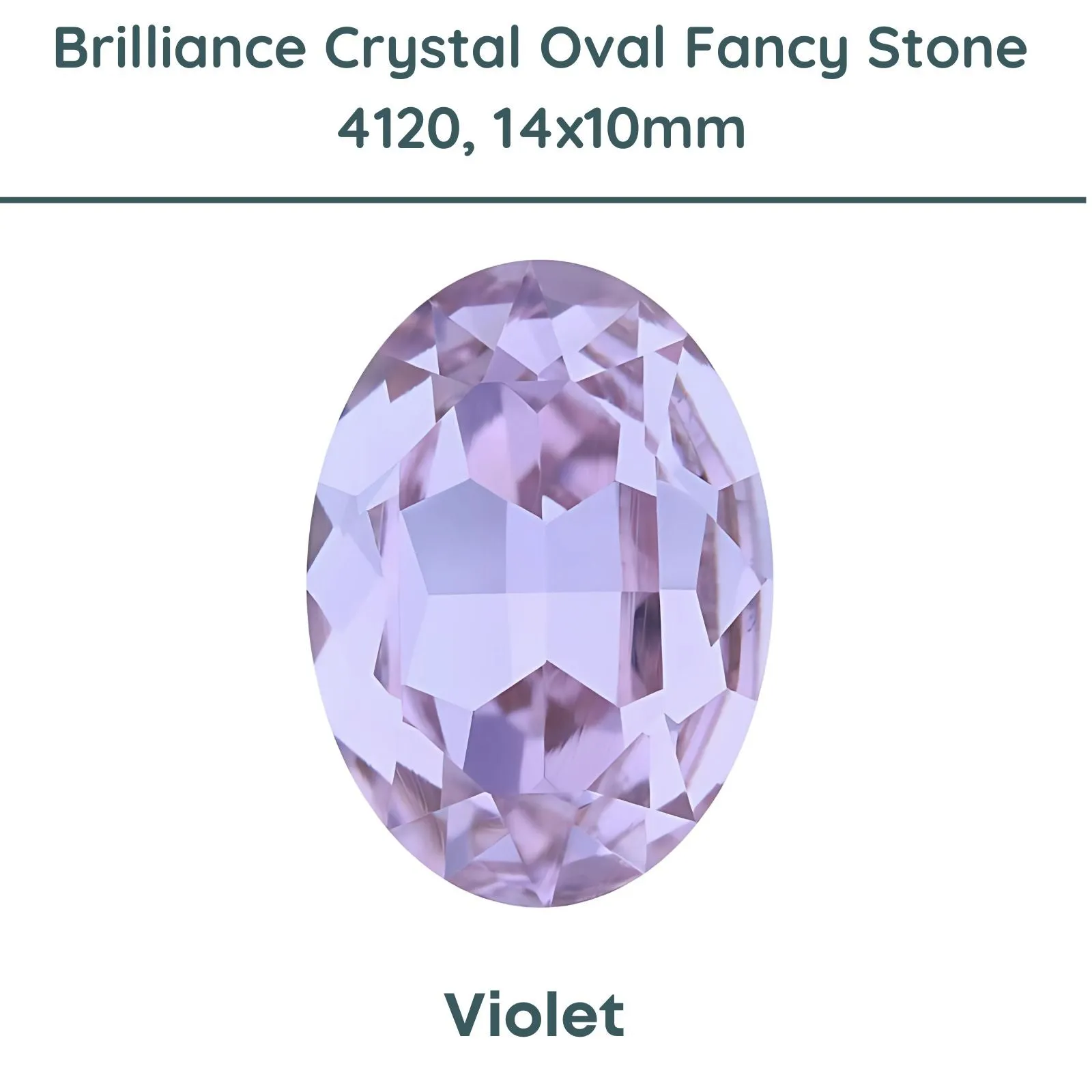 Brilliance Crystal 4120 (14x10mm) Faceted Oval Fancy Stones, Violet