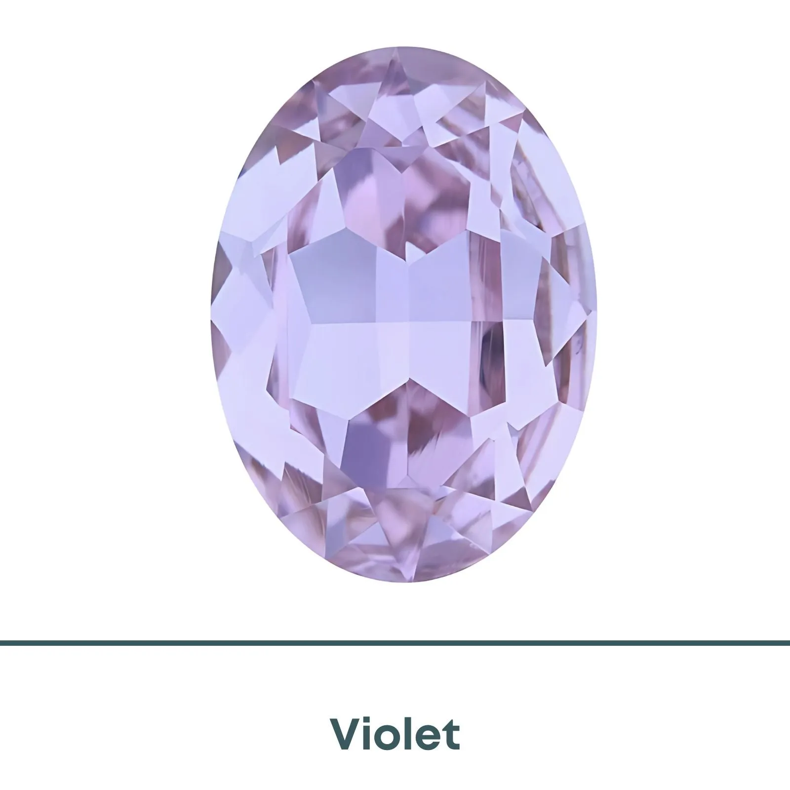 Brilliance Crystal 4120 (14x10mm) Faceted Oval Fancy Stones, Violet - Image 2