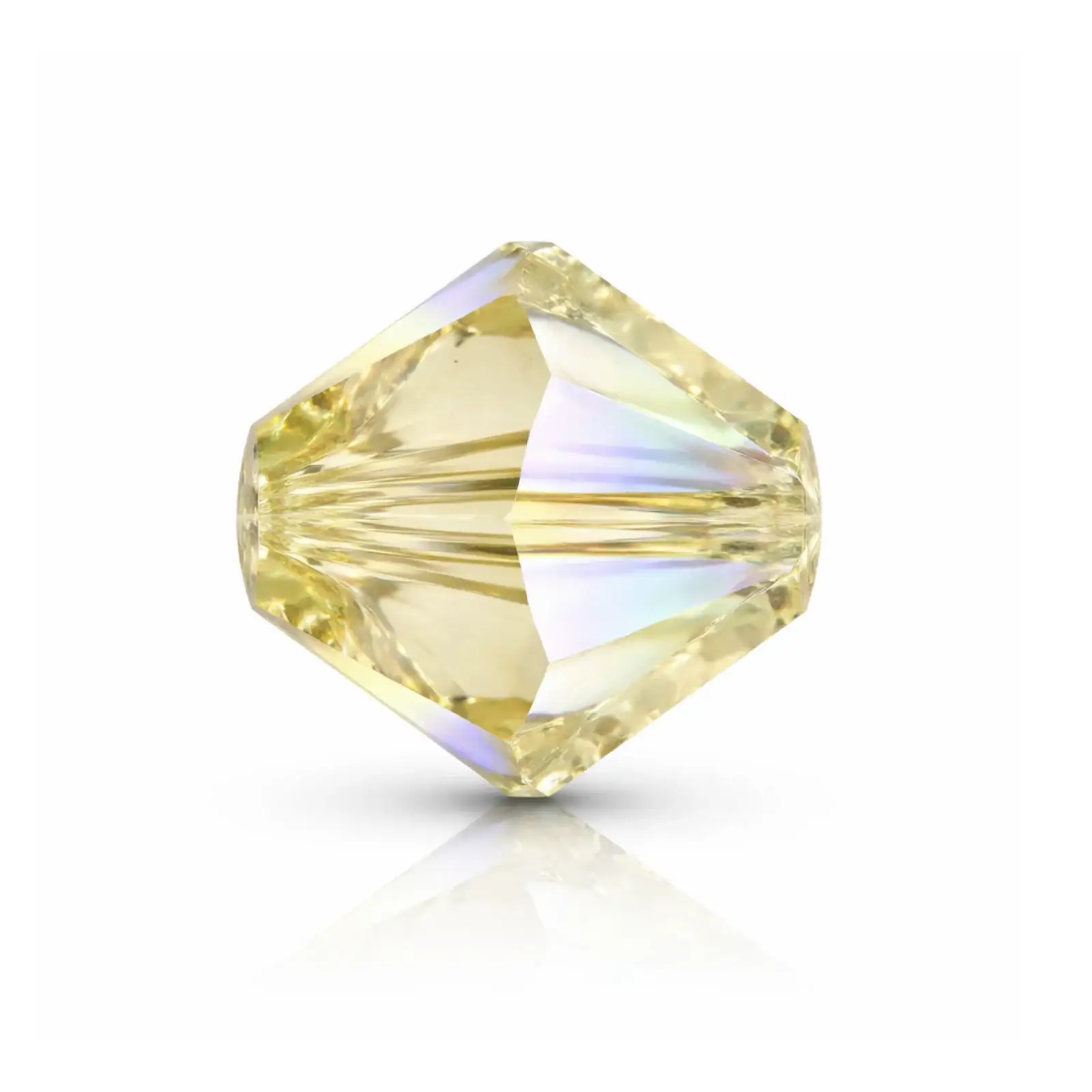 Brilliance Austrian Crystal Bicones 5328, 4mm, Crystal Lemon Coated