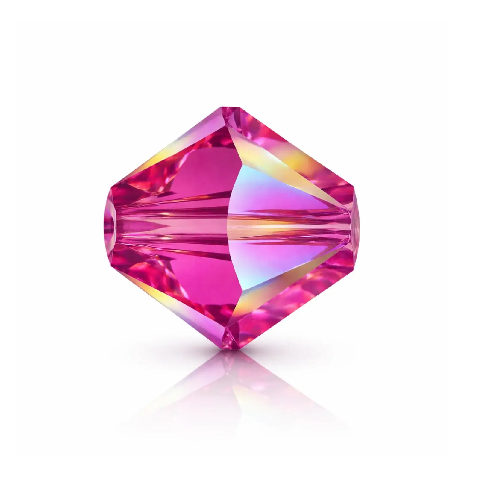 Brilliance Austrian Crystal Bicones 5328, 4mm, Fuchsia AB