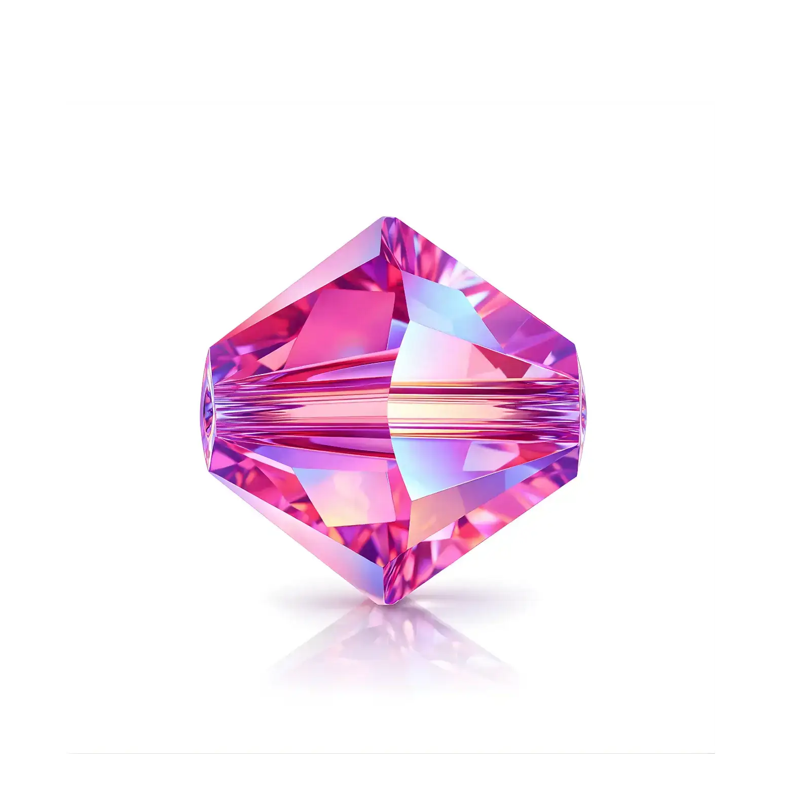 Brilliance Austrian Crystal Bicones 5328, 4mm, Fuchsia x2 AB