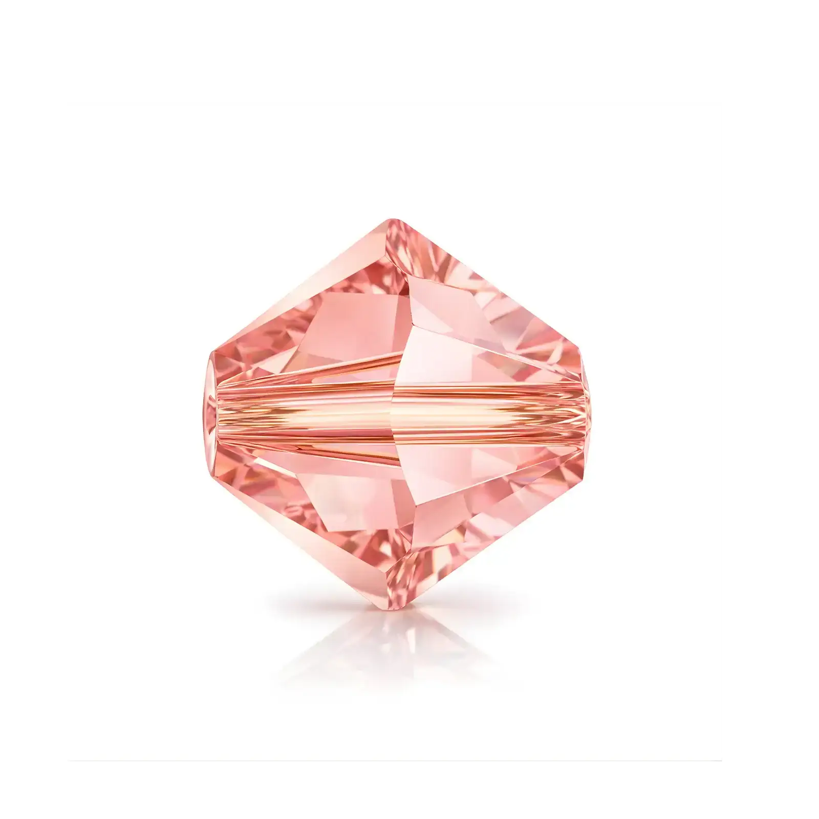 Brilliance Austrian Crystal Bicones 5328, 4mm, Light Rose Champagne Coated