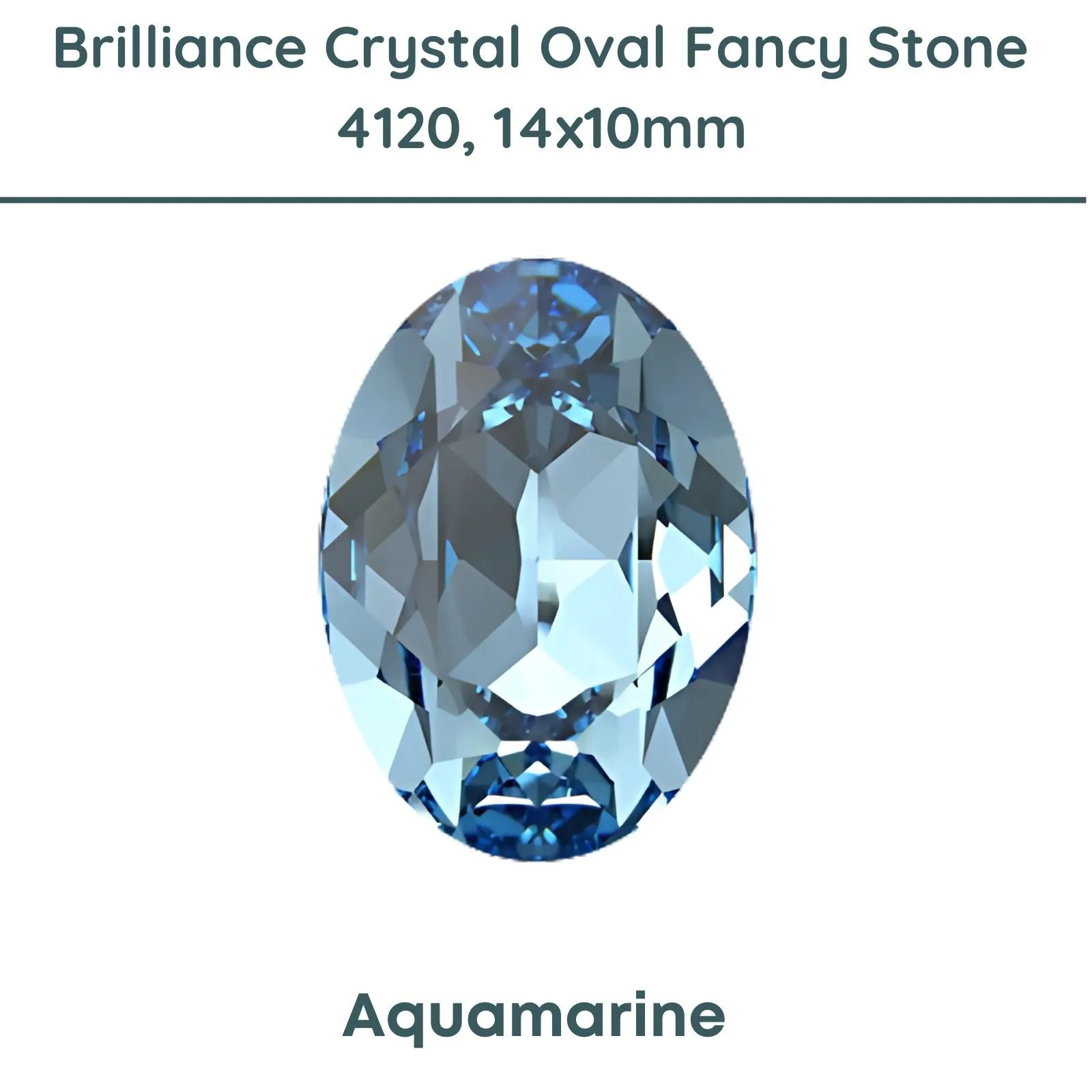 Brilliance Crystal, 4120 (14x10mm) Oval Faceted Fancy Stones, Aquamarine