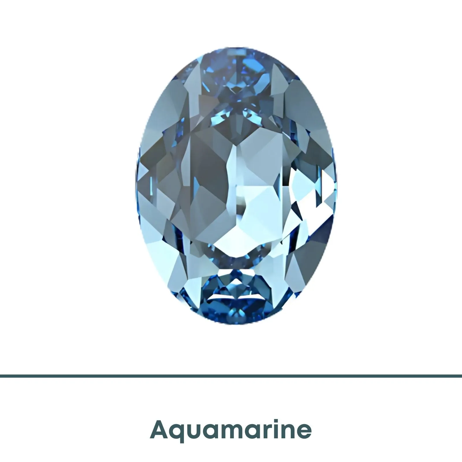 Brilliance Crystal, 4120 (14x10mm) Oval Faceted Fancy Stones, Aquamarine - Image 2