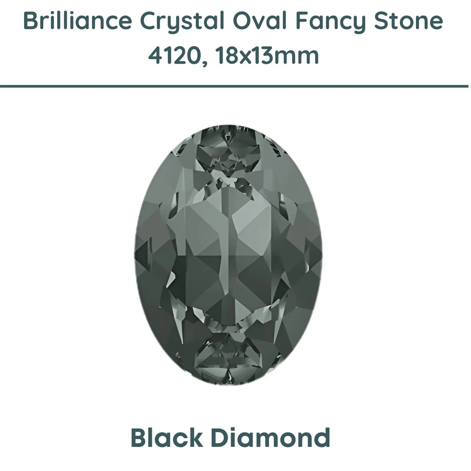 Brilliance Crystal, 4120 (18x13mm) Fancy Stones,  Black Diamond