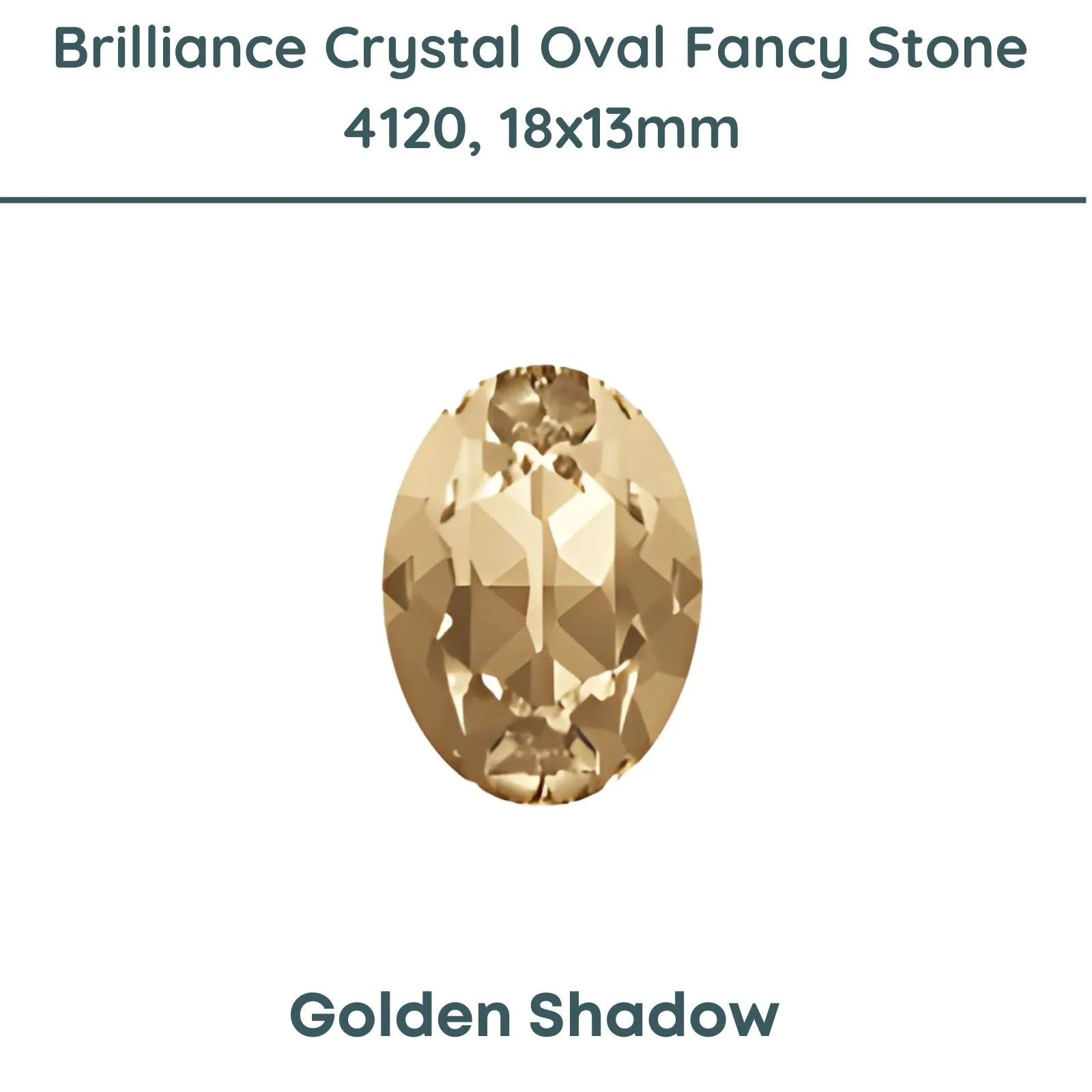 Brilliance Crystal, 4120 (18x13mm) Oval Fancy Stones, Golden Shadow